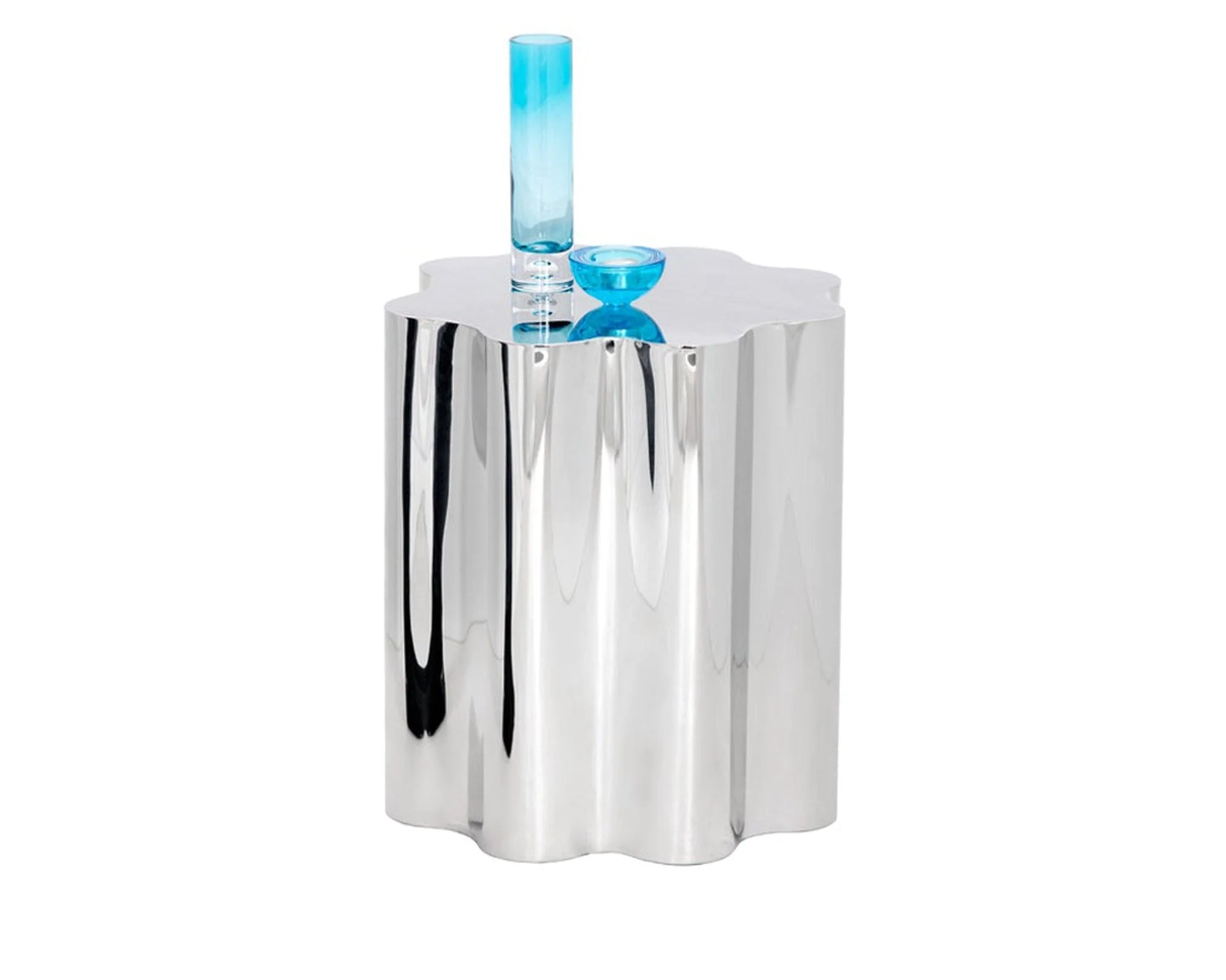 Sunpan Dahlia Side Table - Stainless Steel - Image 2