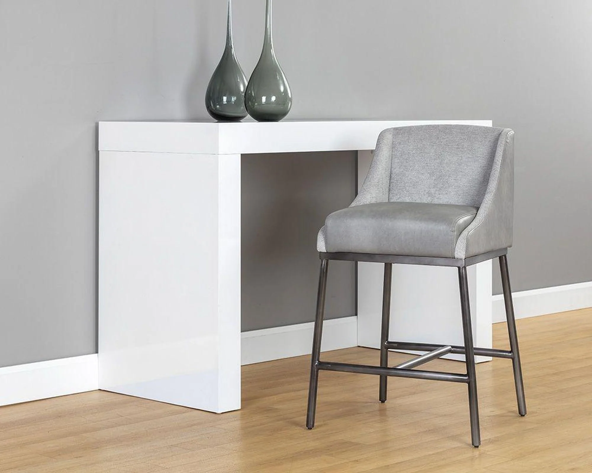 Sunpan Dalary Counter Stool - Bravo Metal / Polo Club Stone - Image 4