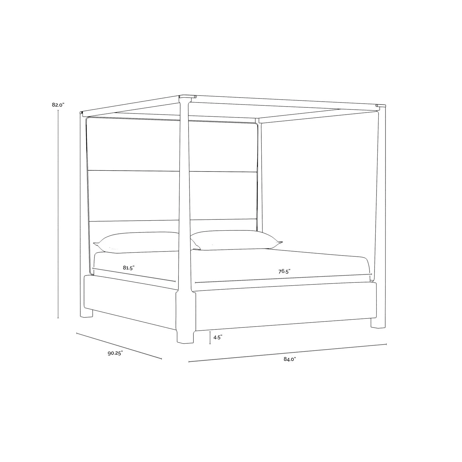 Sunpan Danette Canopy King Bed Clearance - Image 5