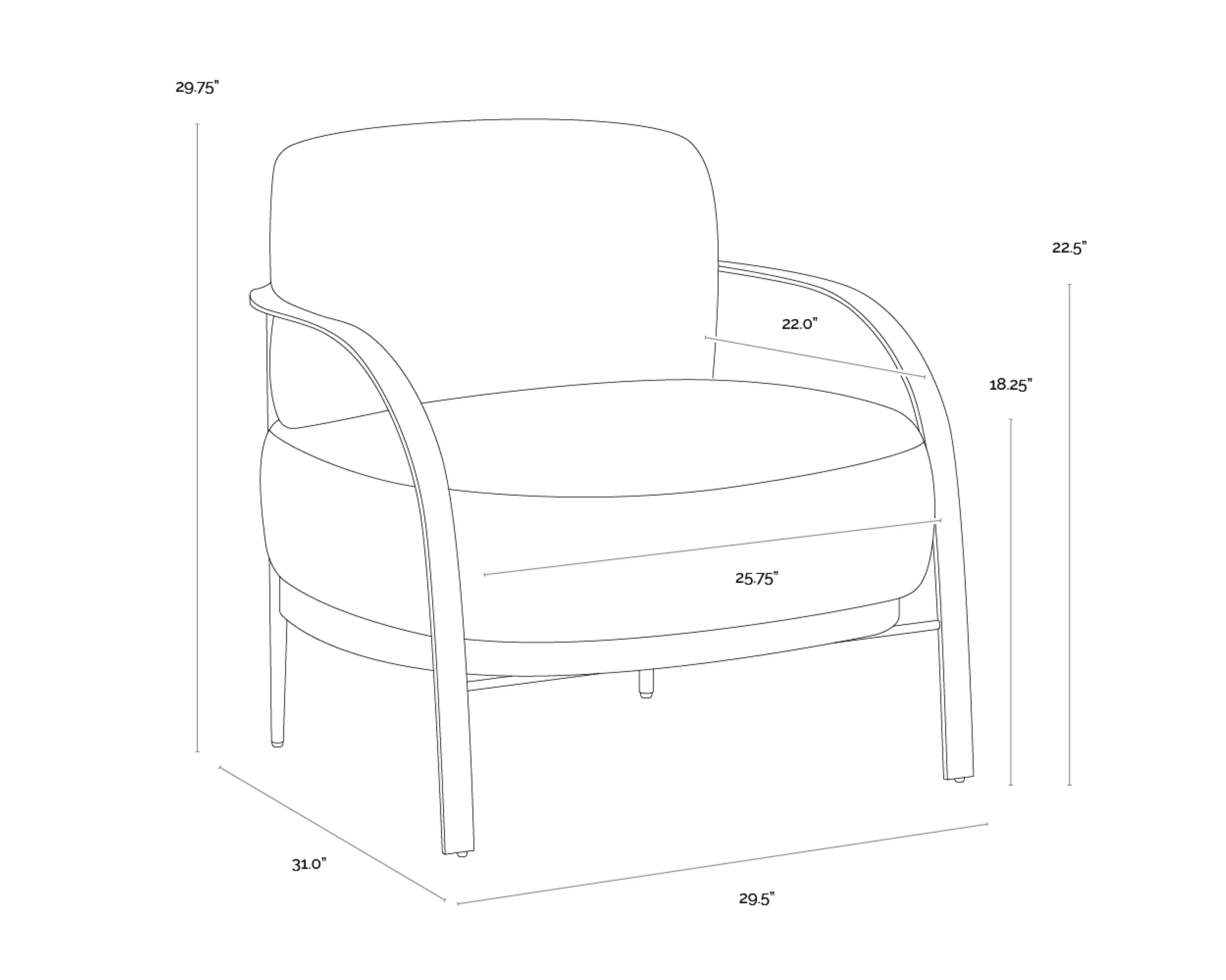 Sunpan Daphne Lounge Chair - Hailey Moon - Image 6