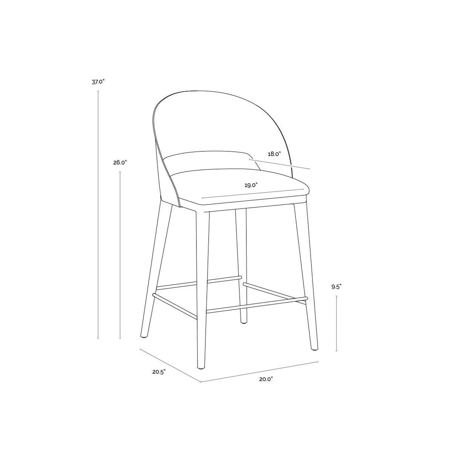 Sunpan Dezirae Counter Stool - Image 17