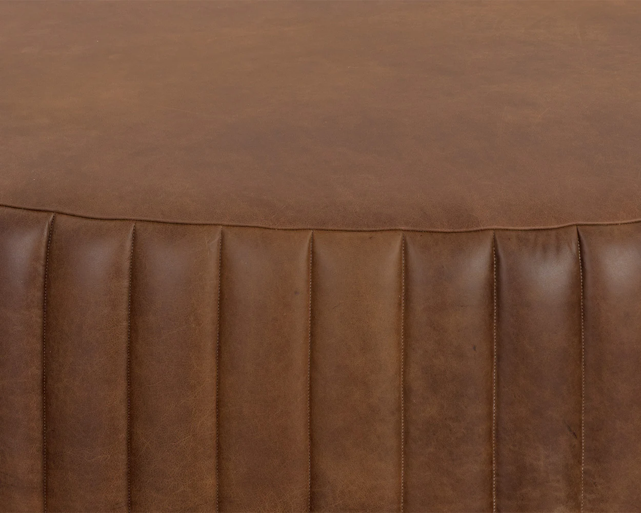 Sunpan Divano Ottoman - Lucia Tobacco Leather - Image 3