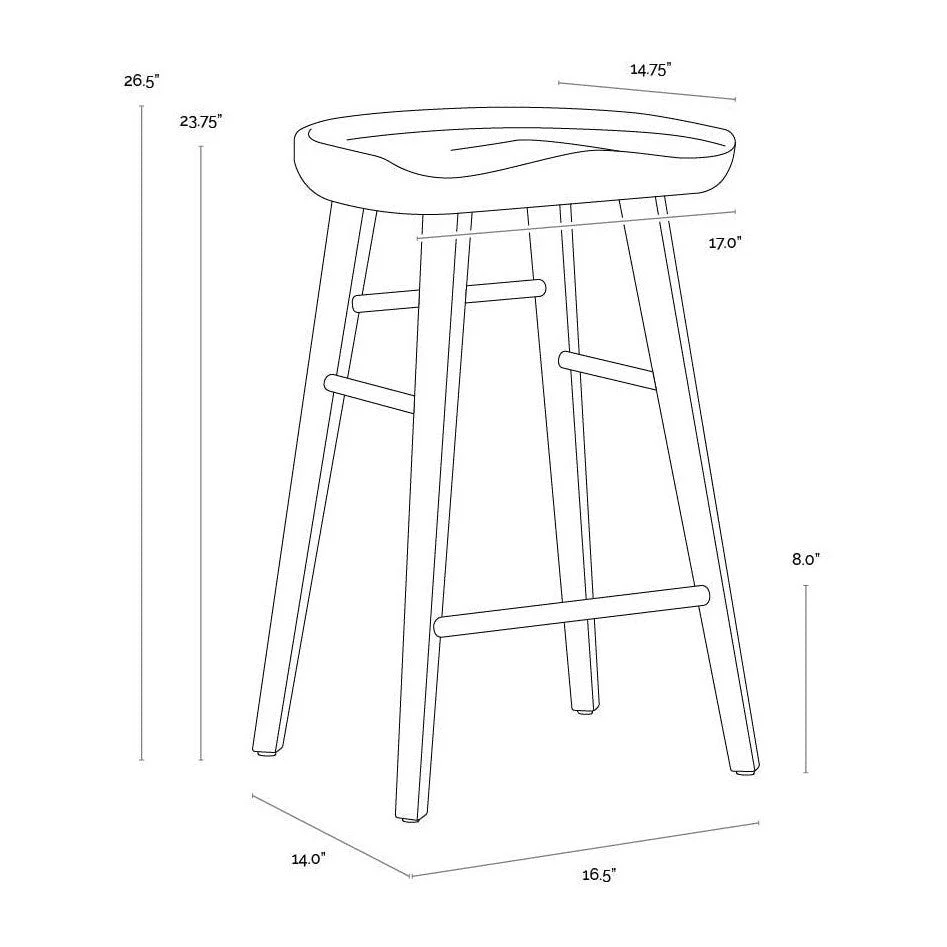Sunpan Dominic Counter Stool - Light Oak - Image 7