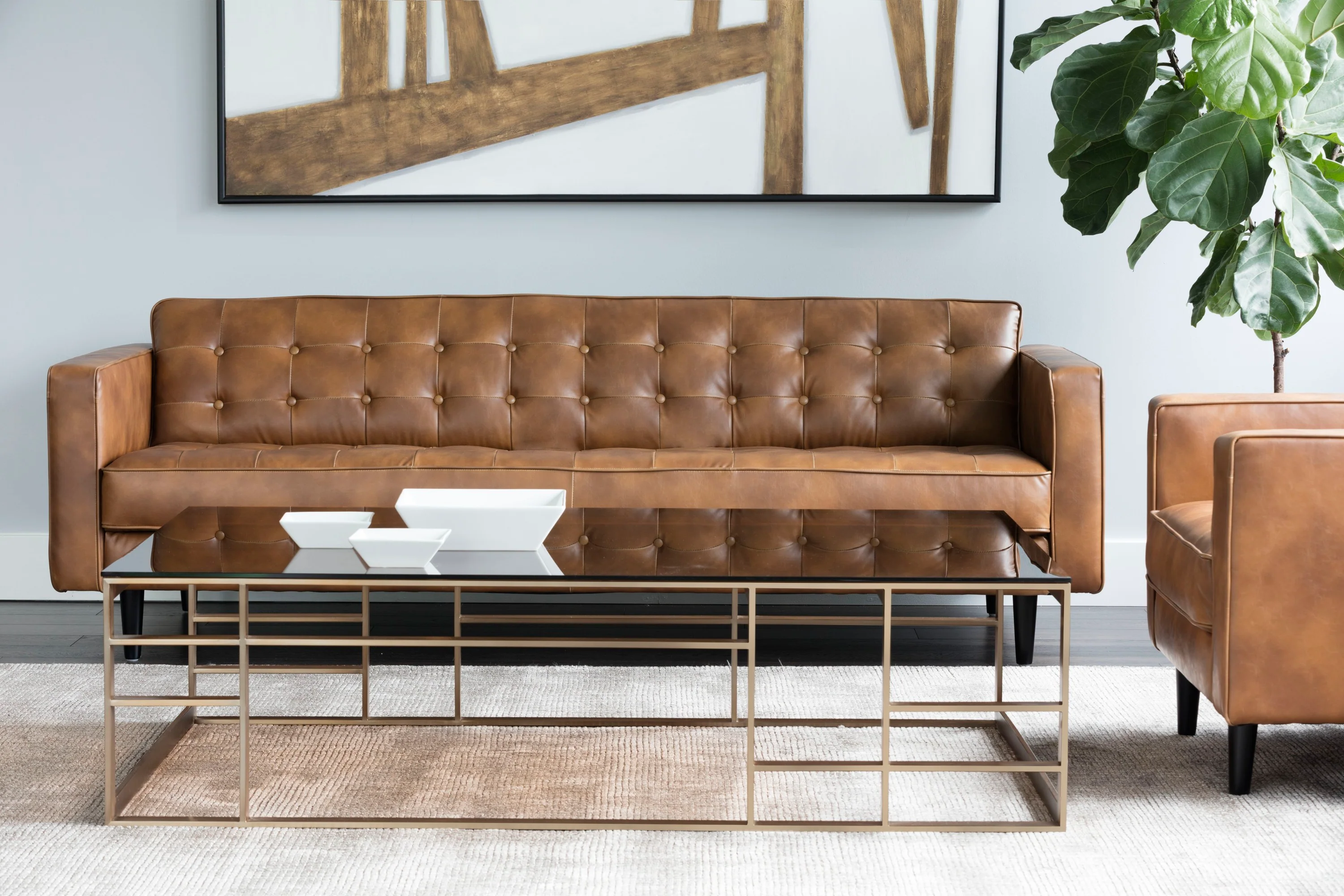Sunpan Donnie Sofa - Tobacco Tan - Image 2