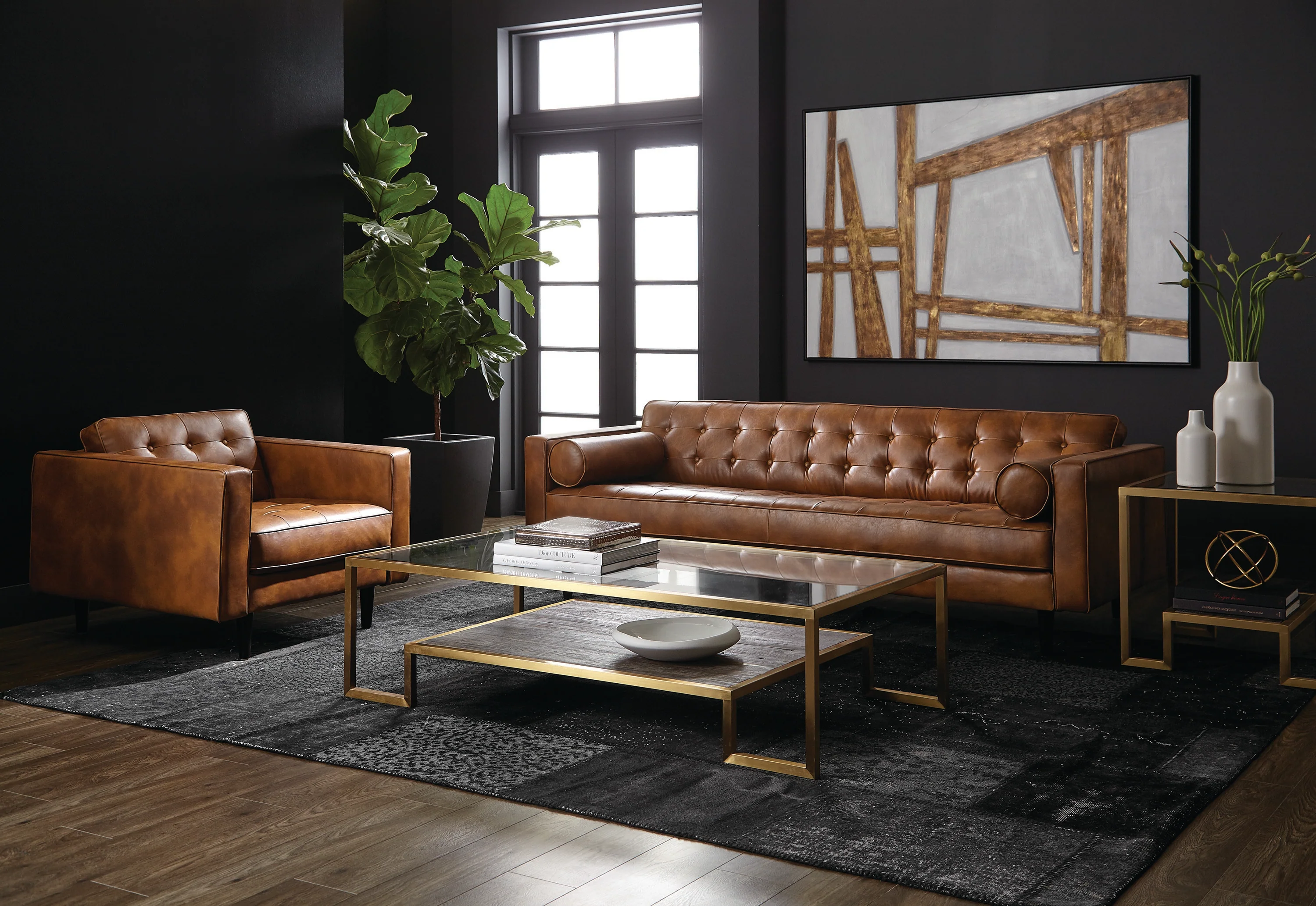 Sunpan Donnie Sofa - Tobacco Tan - Image 3