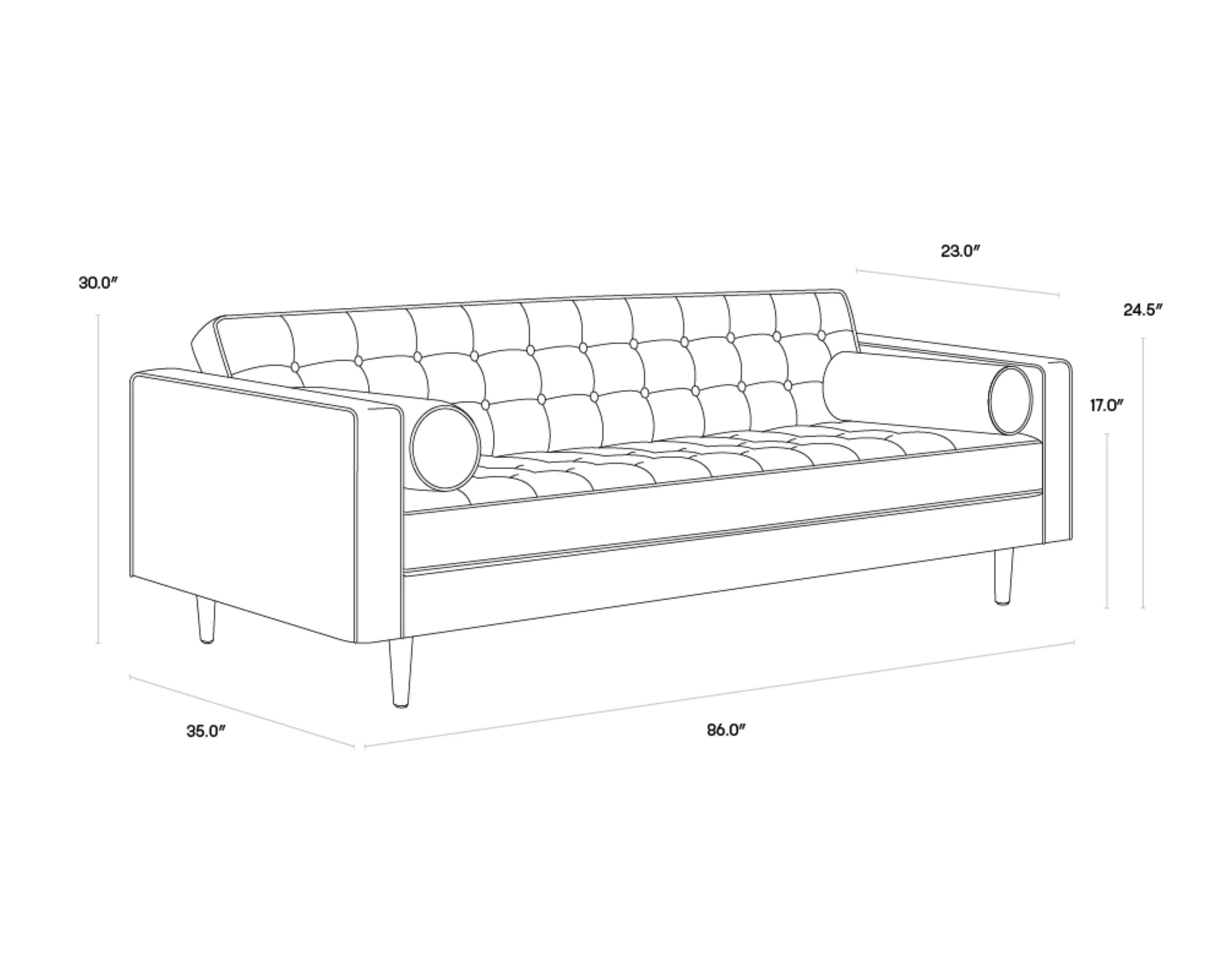 Sunpan Donnie Sofa - Tobacco Tan - Image 7