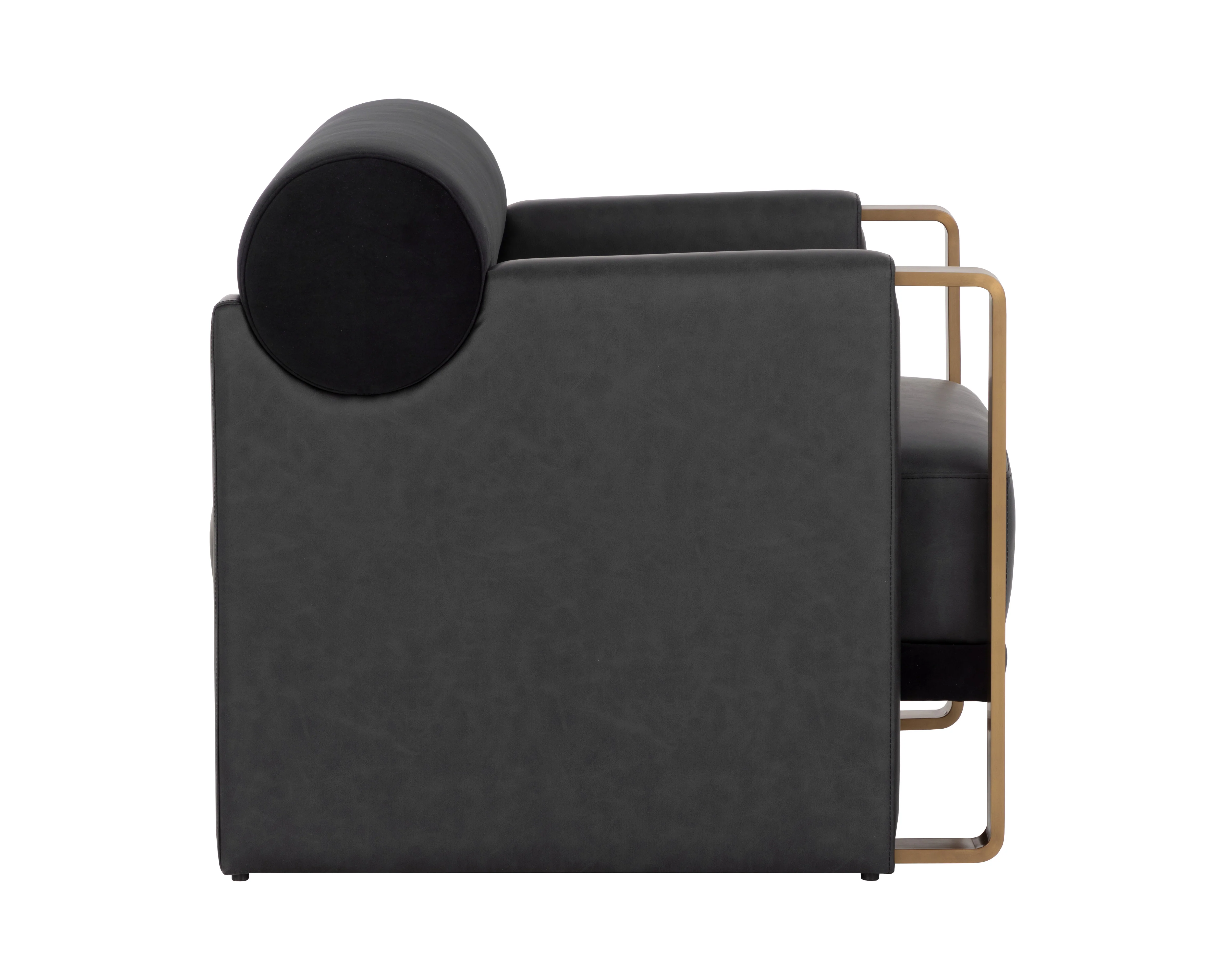 Sunpan Edgar Lounge Chair - Bravo Black / Abbington Black - Image 2