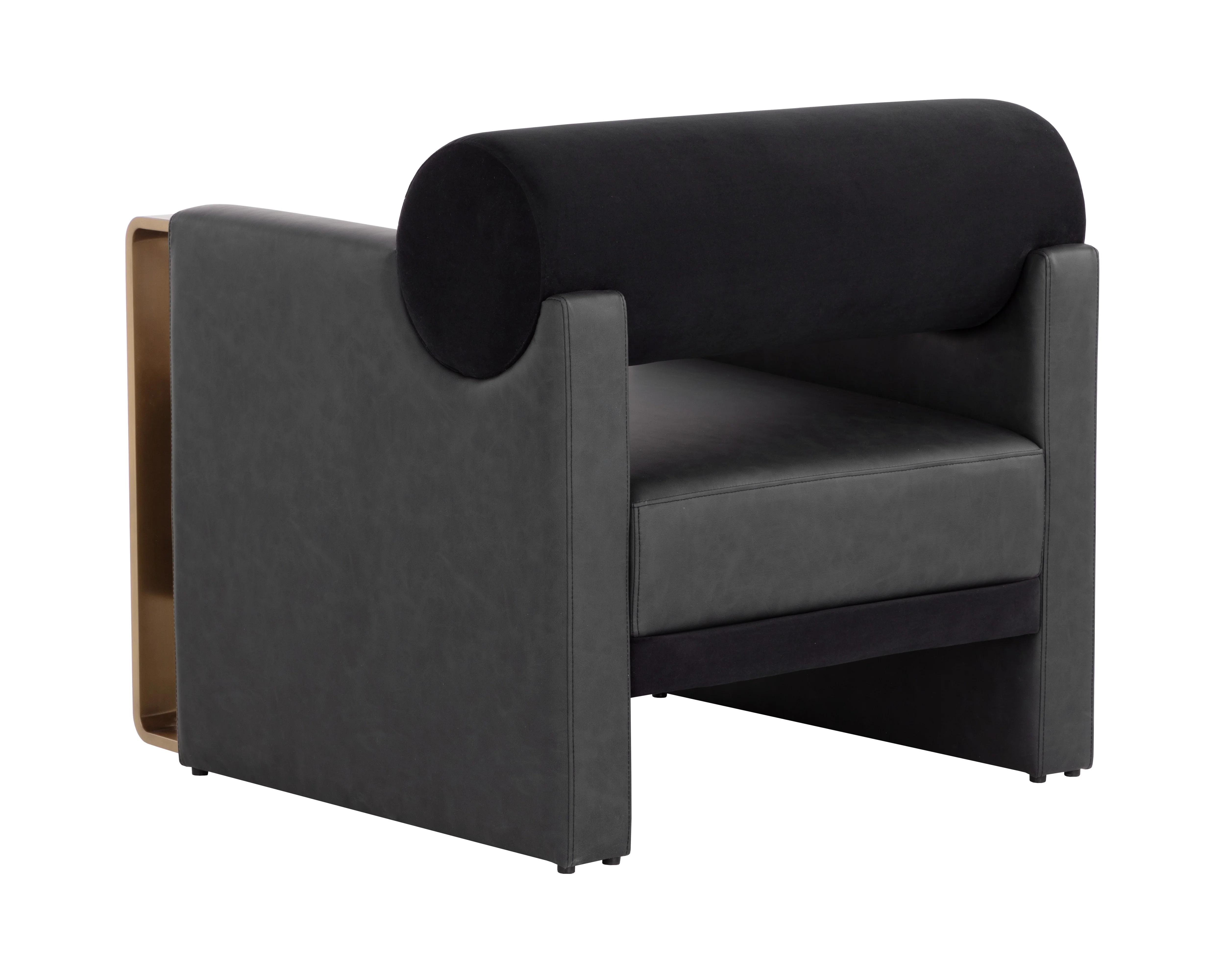Sunpan Edgar Lounge Chair - Bravo Black / Abbington Black - Image 4