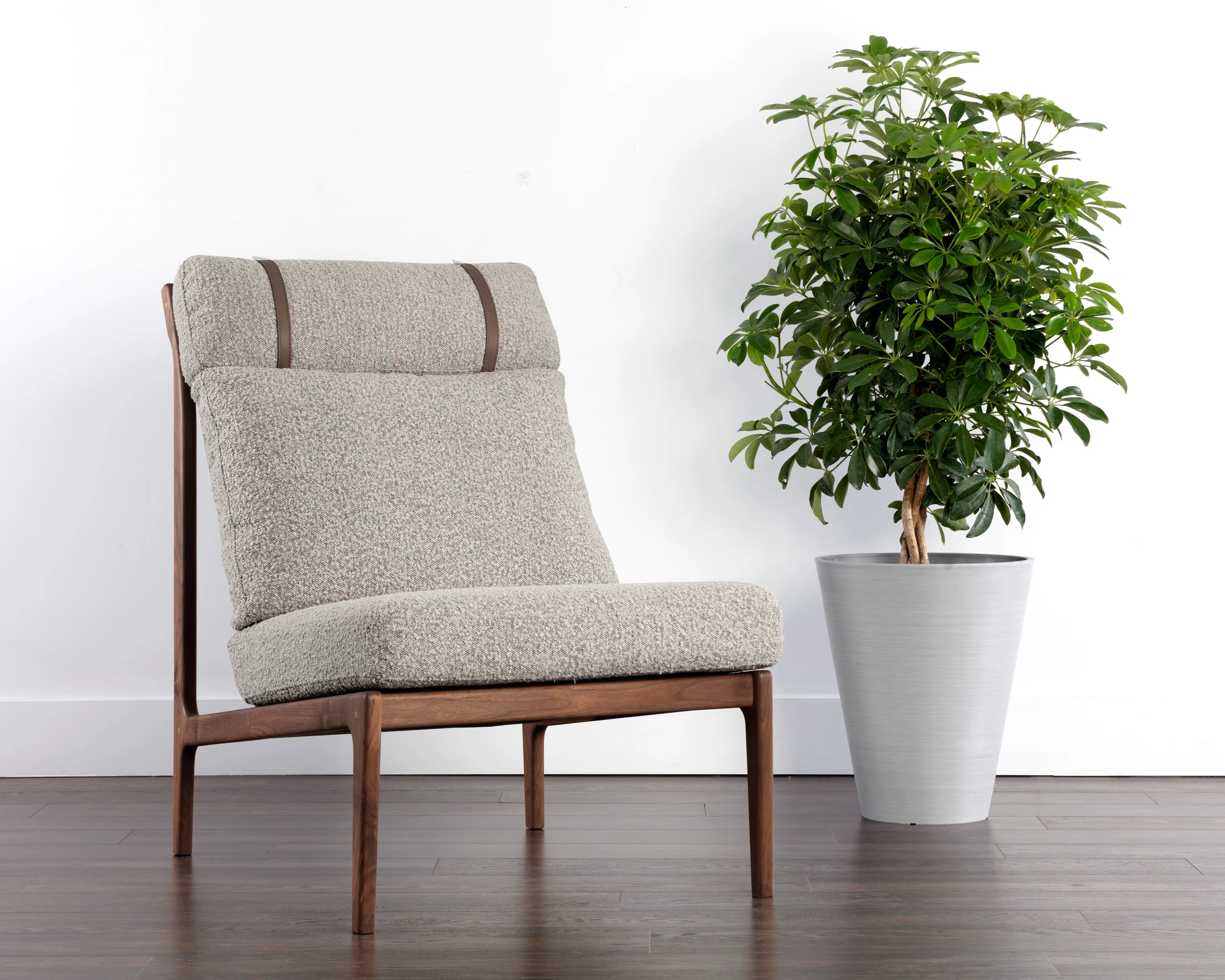 Sunpan Elanor Lounge Chair - Walnut - Copenhagen Cappuccino - Image 2