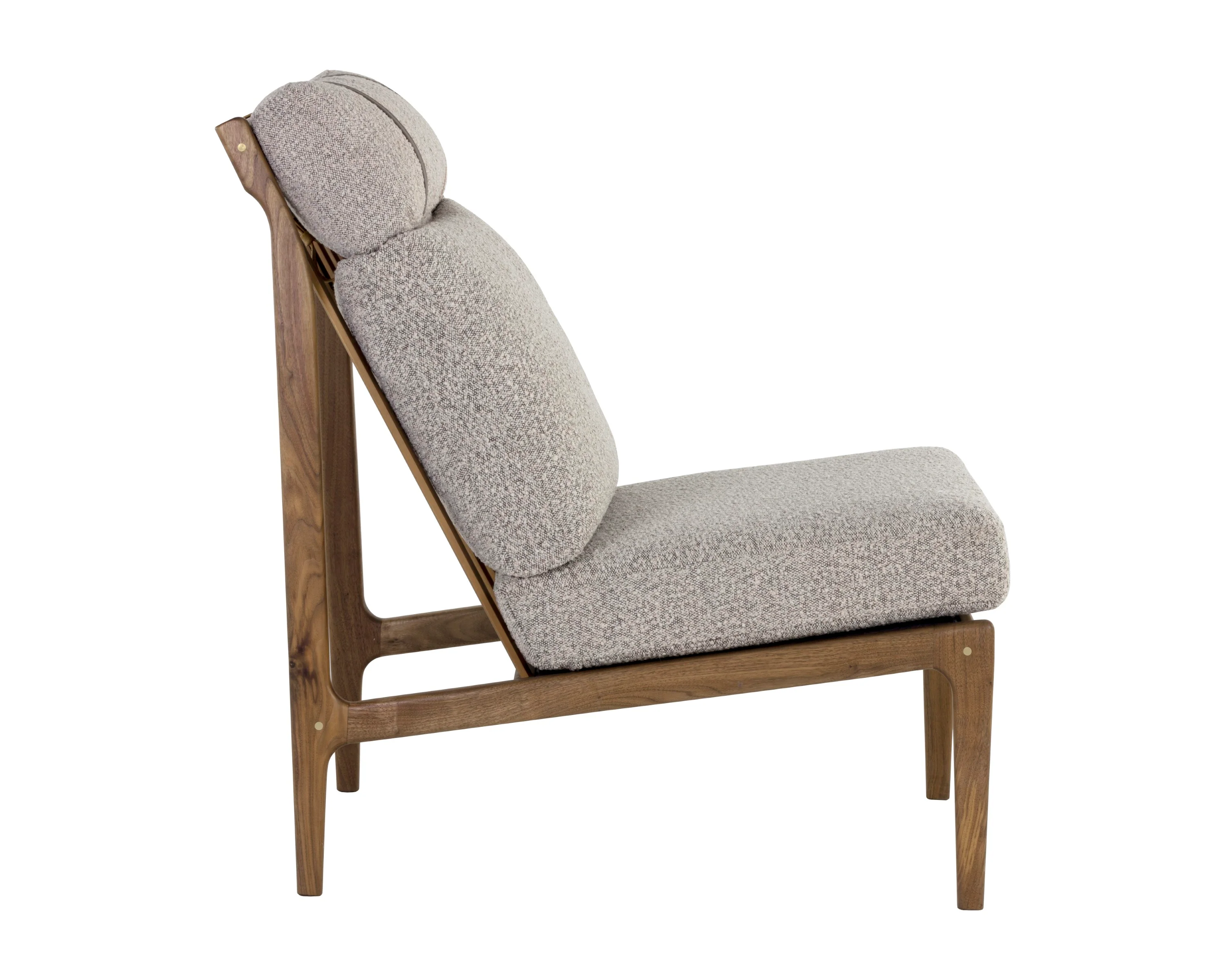 Sunpan Elanor Lounge Chair - Walnut - Copenhagen Cappuccino - Image 4
