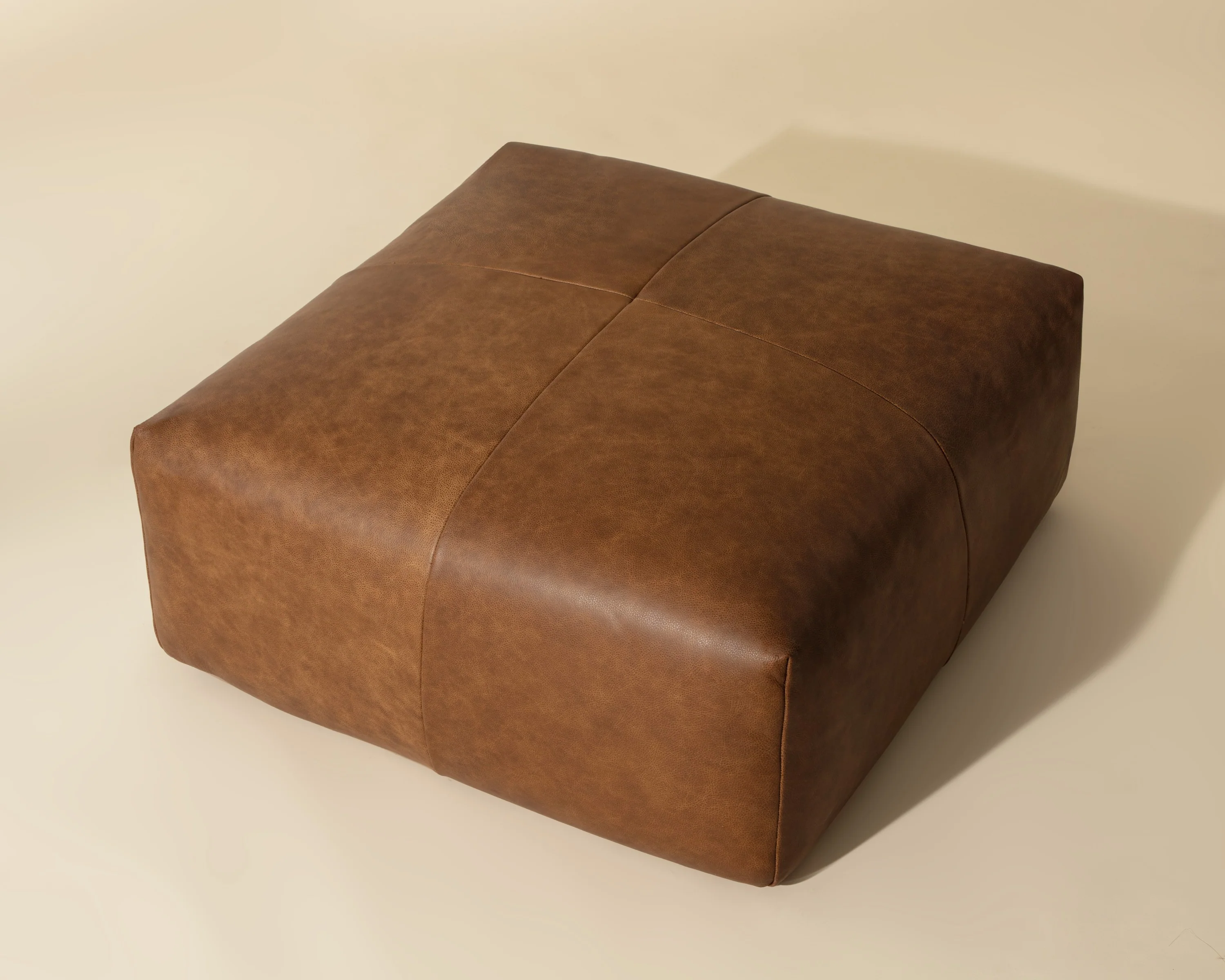 Sunpan Elio Ottoman - Cognac Leather - Image 6