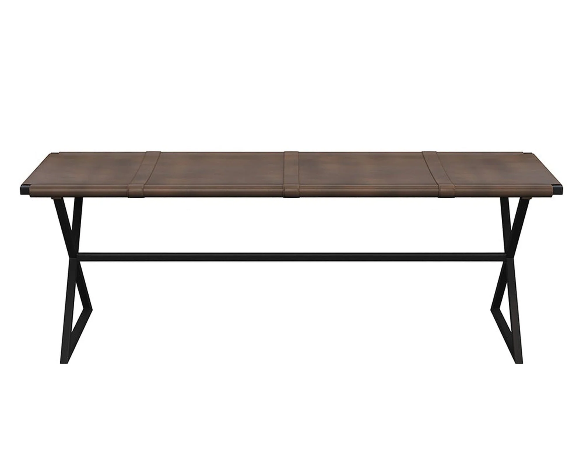 Sunpan Elon Bench - Vintage Cognac Leather Clearance - Image 2