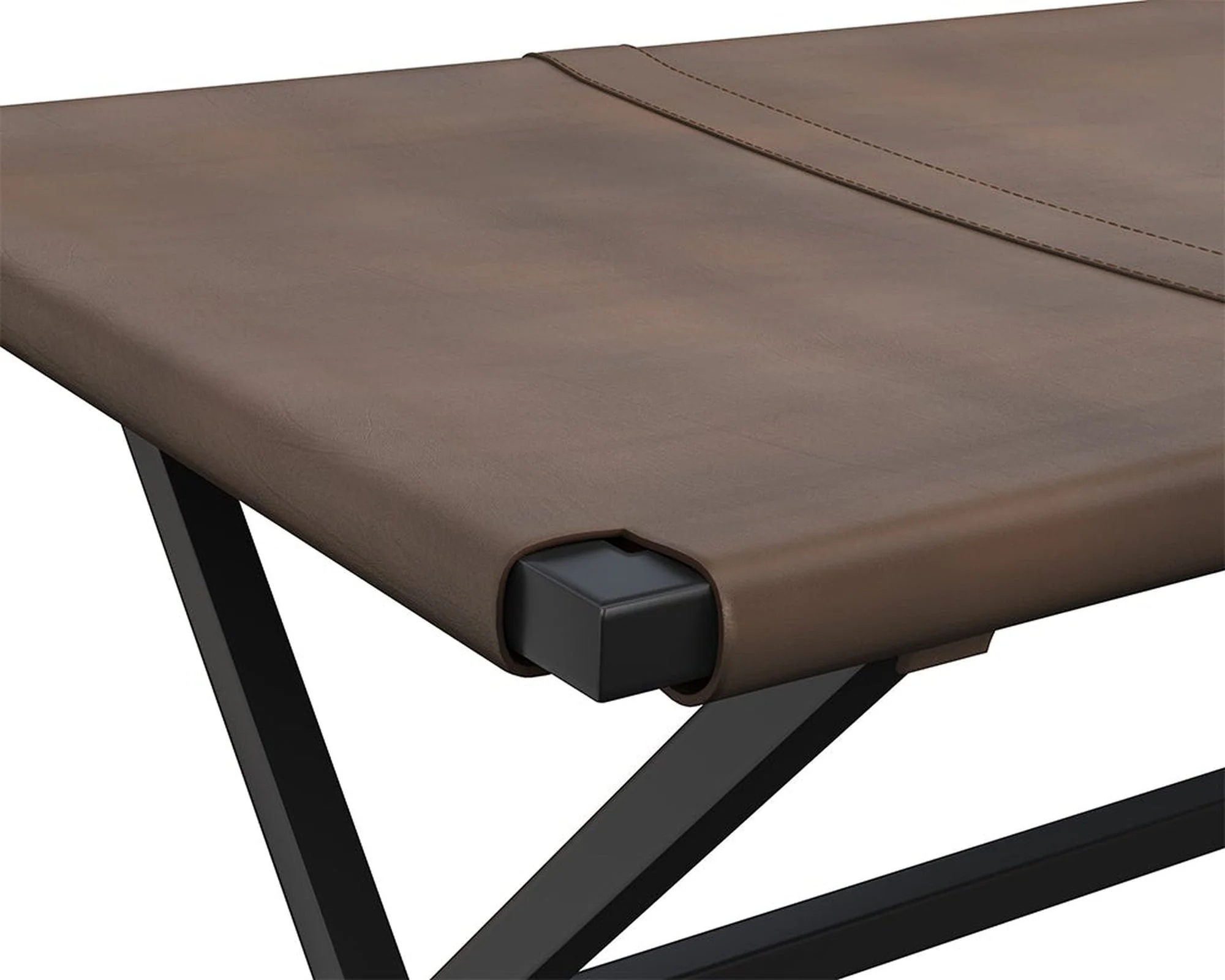 Sunpan Elon Bench - Vintage Cognac Leather Clearance - Image 5