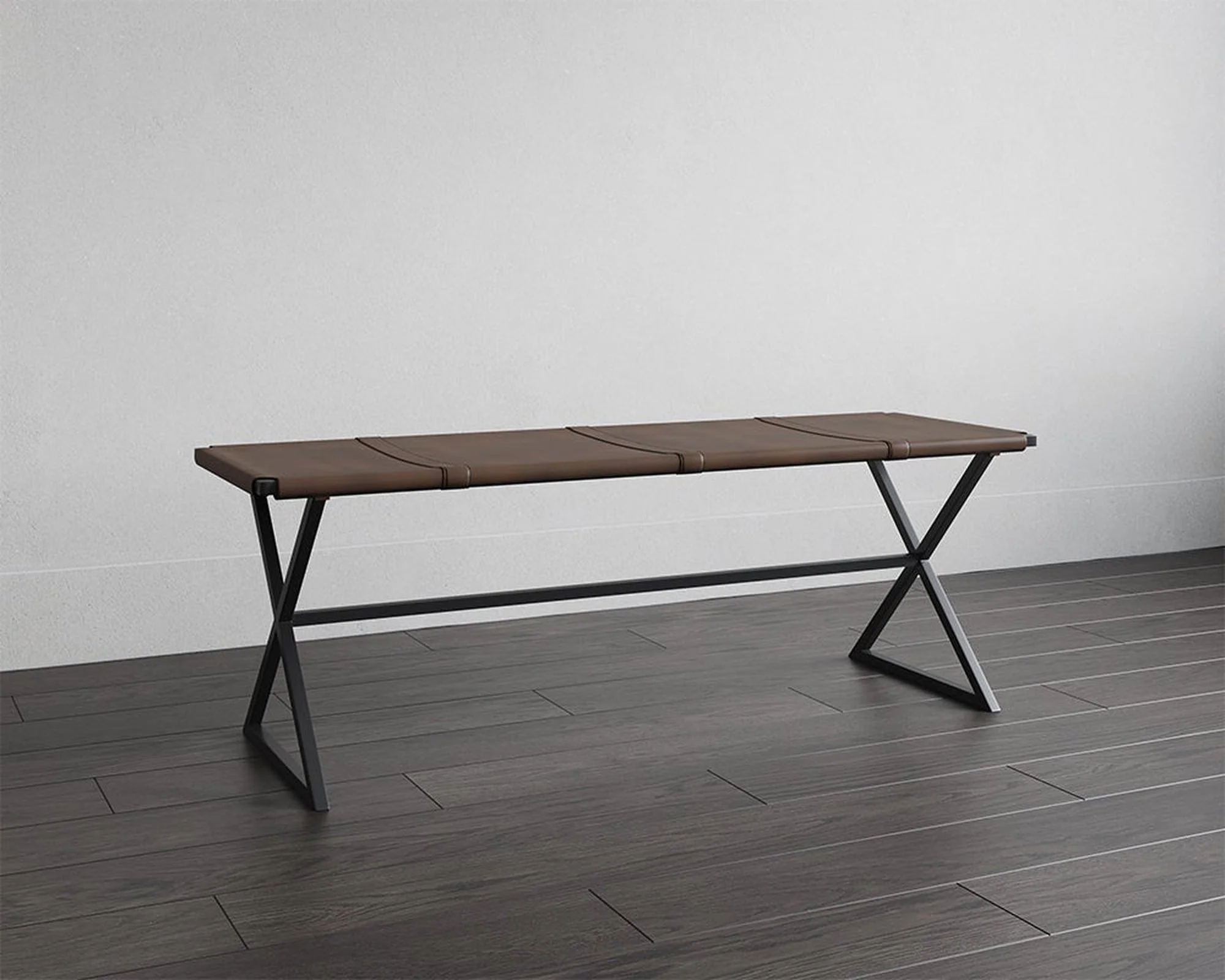 Sunpan Elon Bench - Vintage Cognac Leather Clearance - Image 7