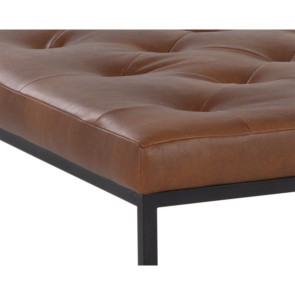 Sunpan Endall Ottoman - Black - Bravo Cognac Clearance - Image 4