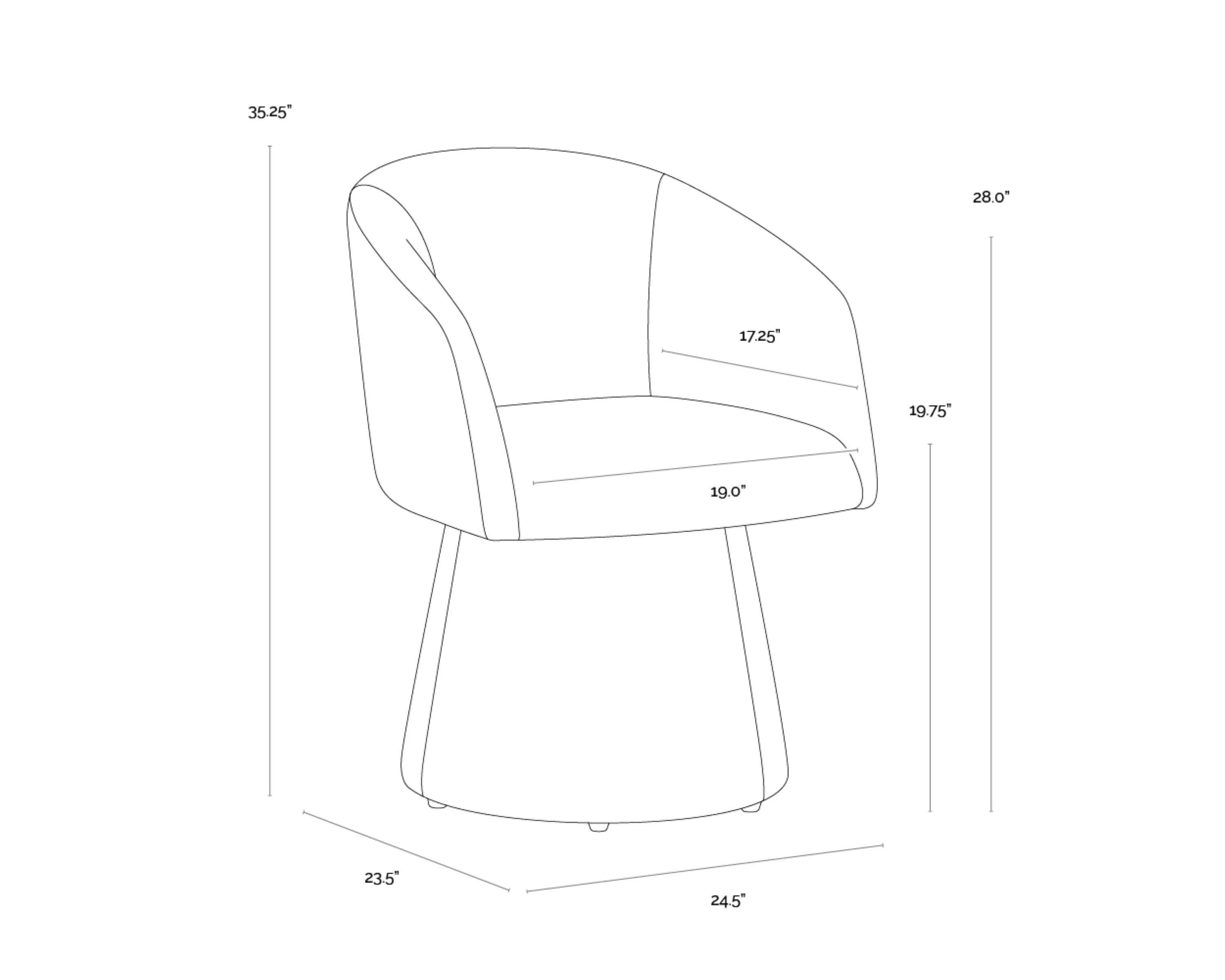 Sunpan Etta Swivel Dining Armchair - Copley Cognac - Image 6