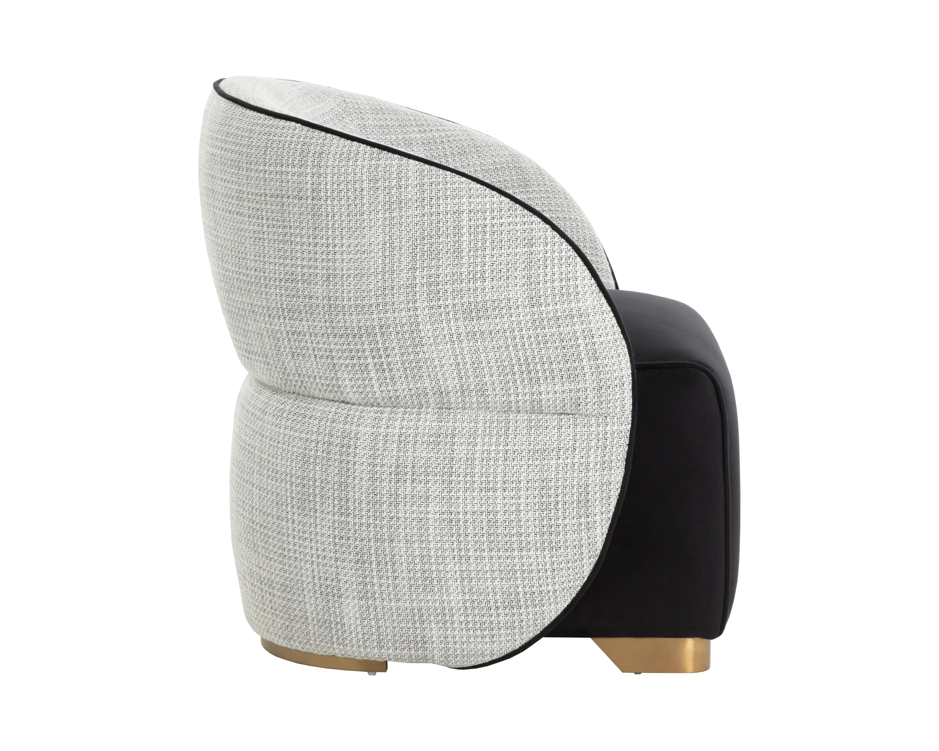 Sunpan Fatina Lounge Chair - Abbington Black / Vera White Pepper - Image 3