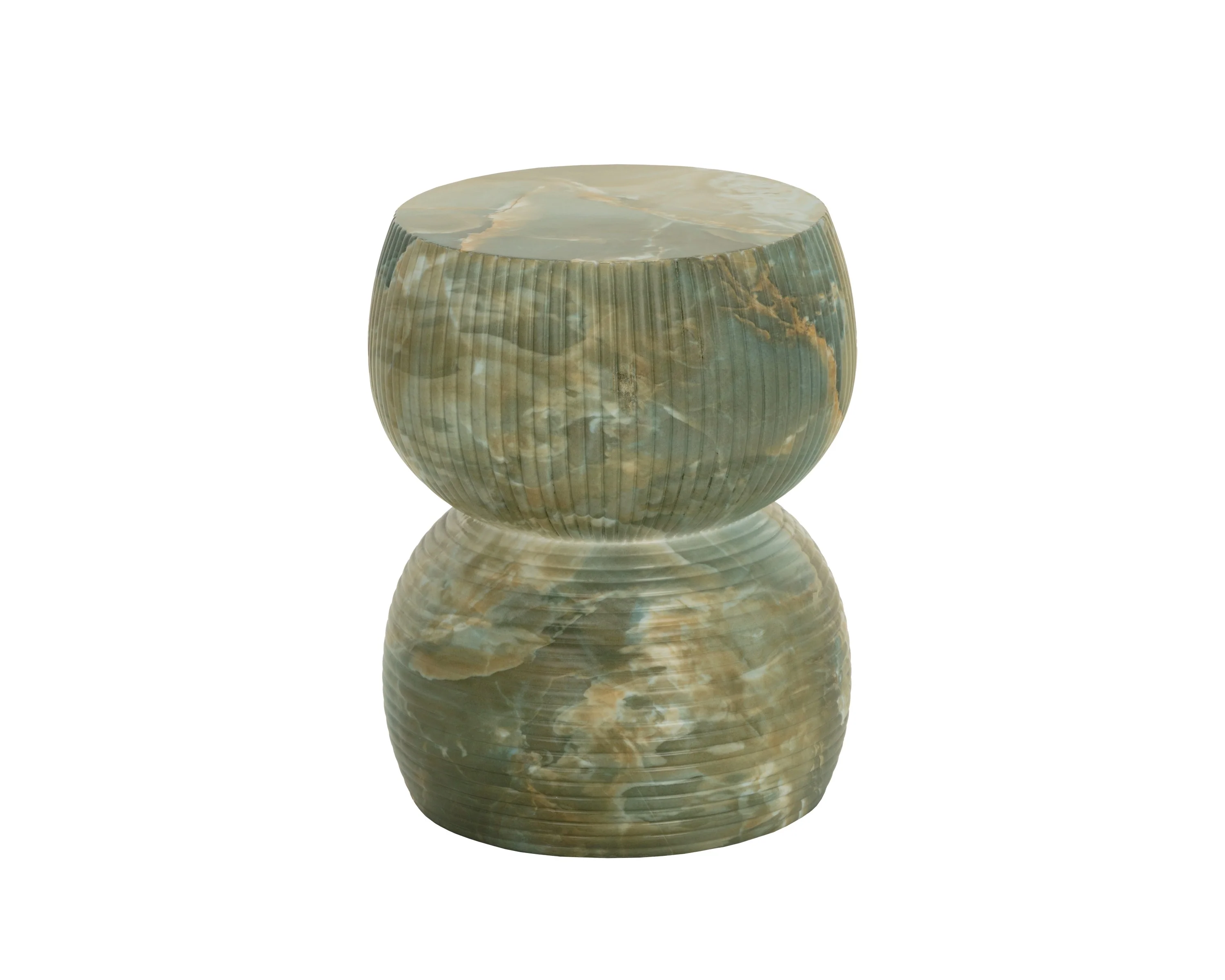 Sunpan Gemina End Table - Marble Look - Jade Onyx - Image 3