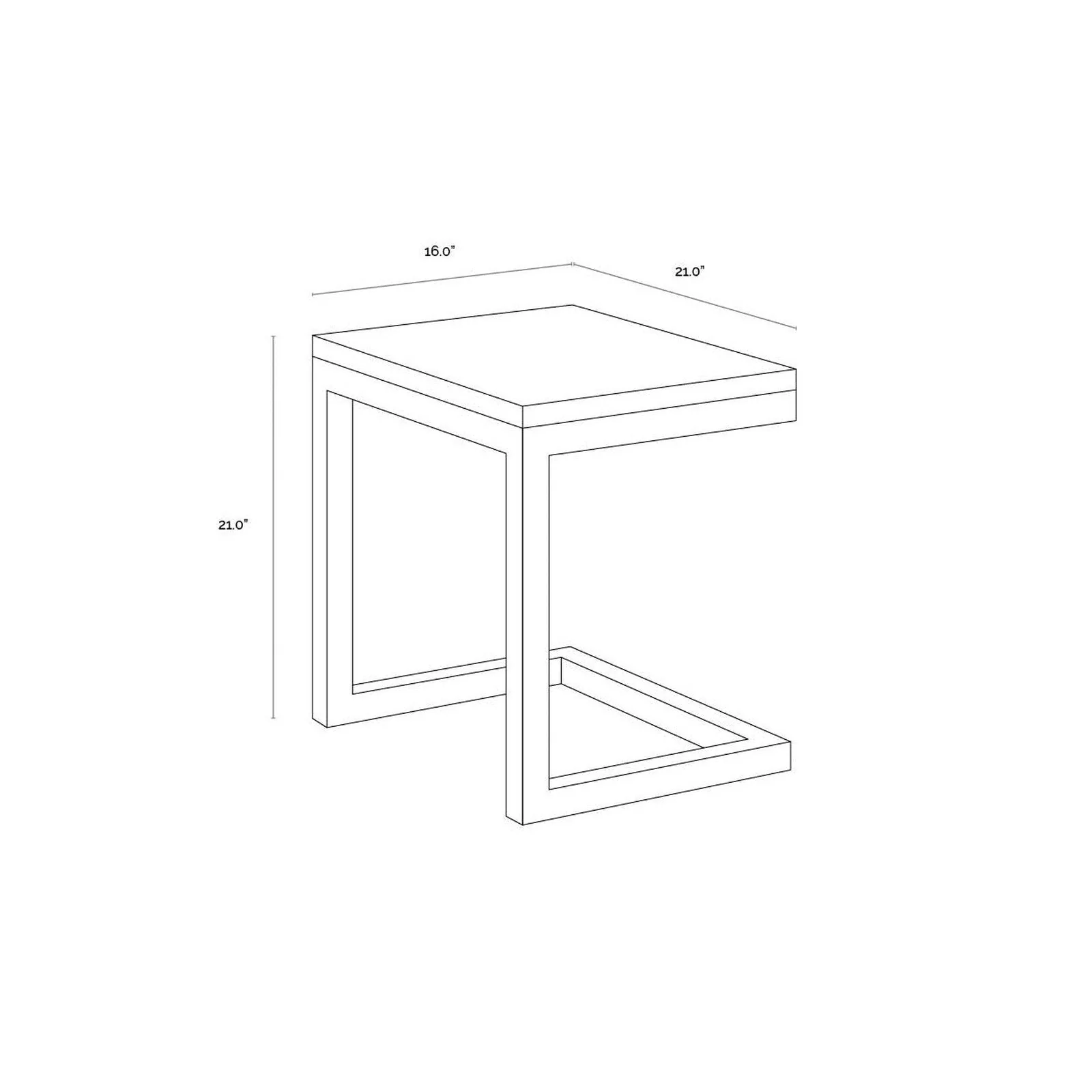 Sunpan Geneve C-Shaped End Table - Image 11