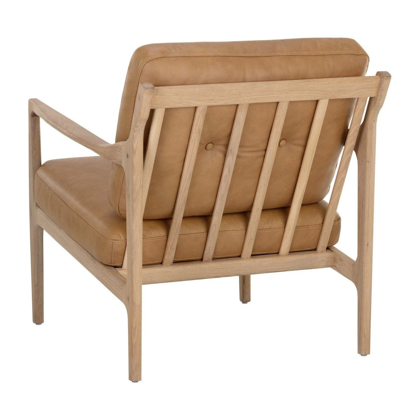 Sunpan Gilmore Lounge Chair - Light Oak - Sahara Camel Leather Clearance - Image 5