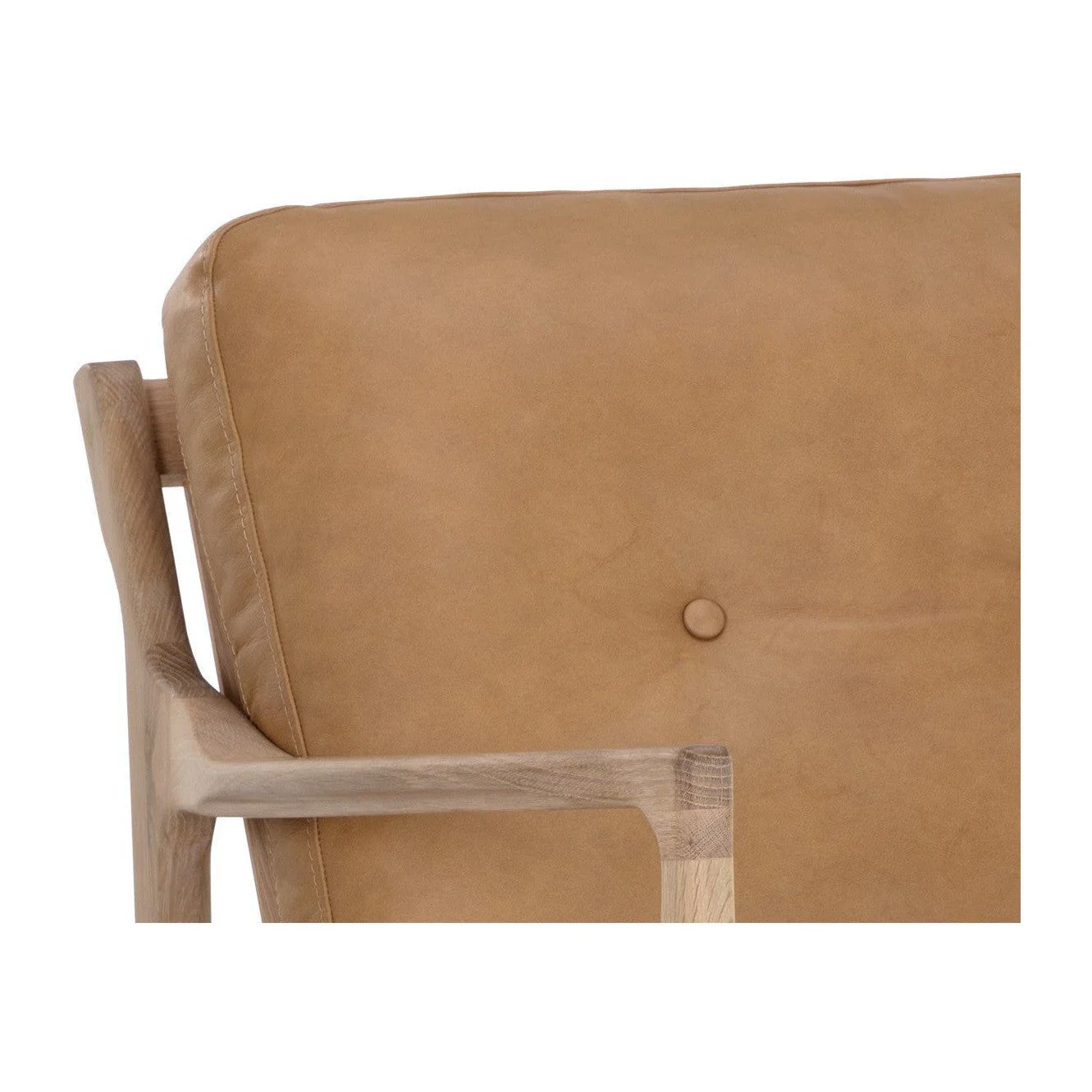 Sunpan Gilmore Lounge Chair - Light Oak - Sahara Camel Leather Clearance - Image 6