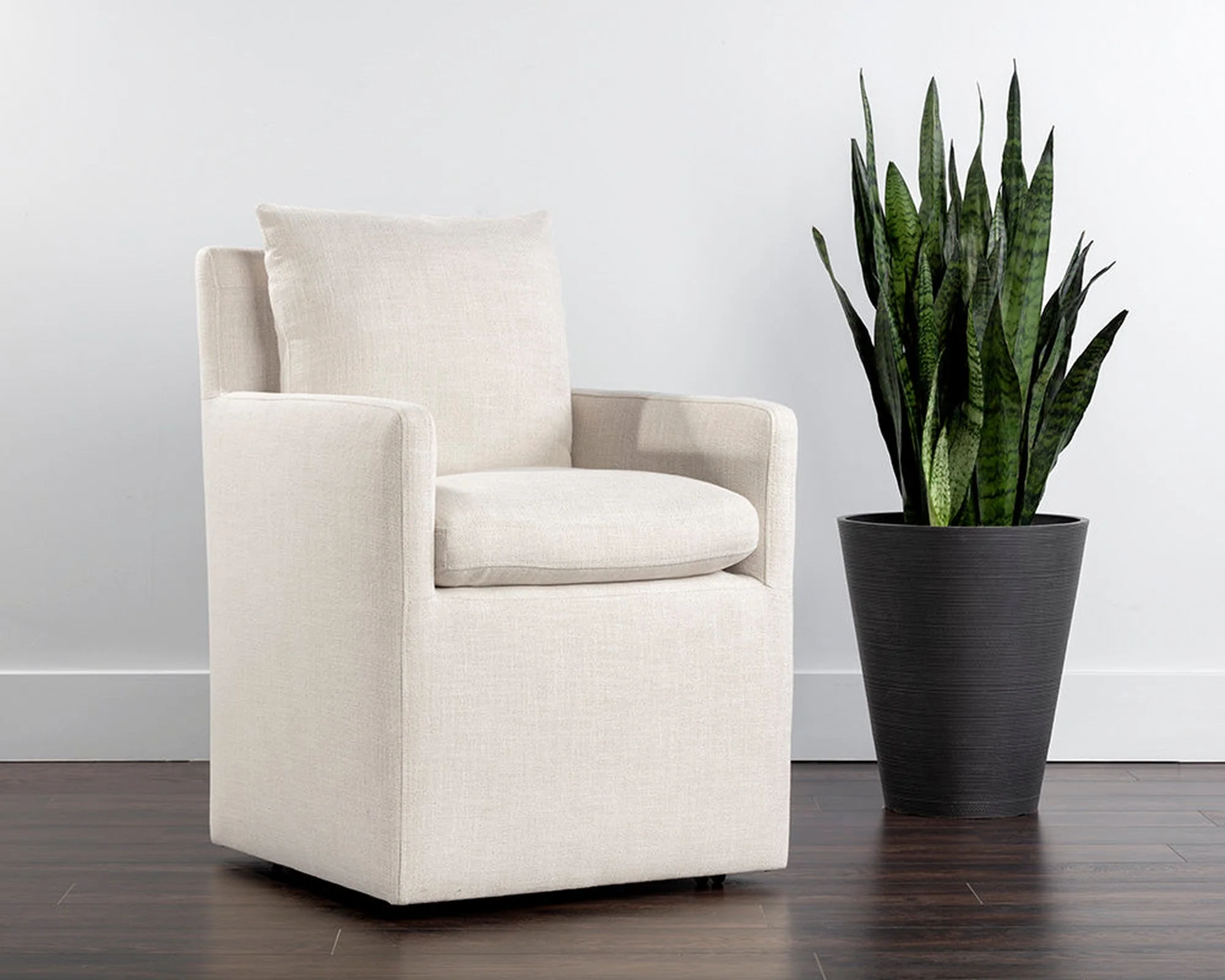 Sunpan Glenrose Wheeled Dining Armchair - Image 8