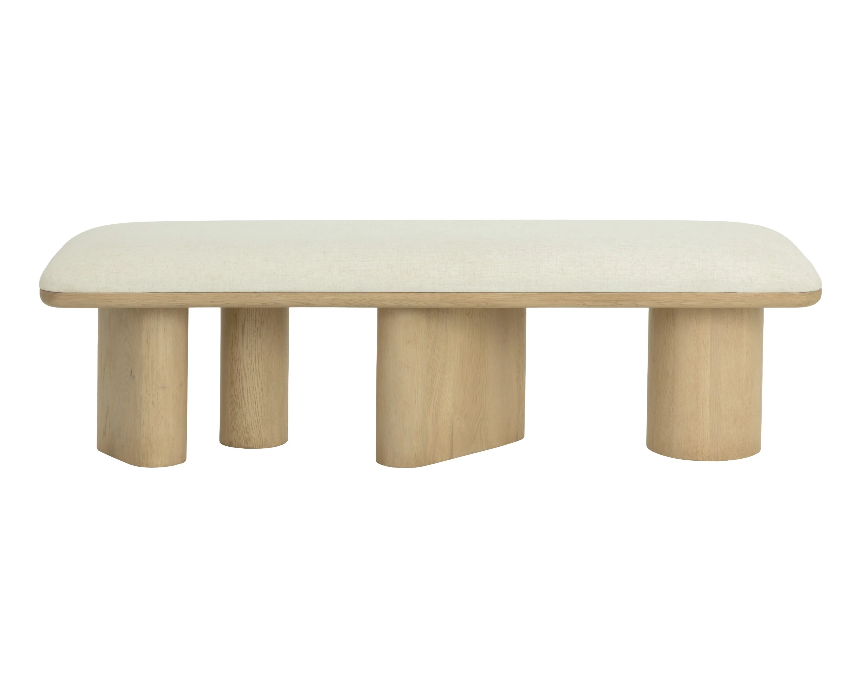 Sunpan Hiro Bench - Light Oak - Geralt Linen - Image 2
