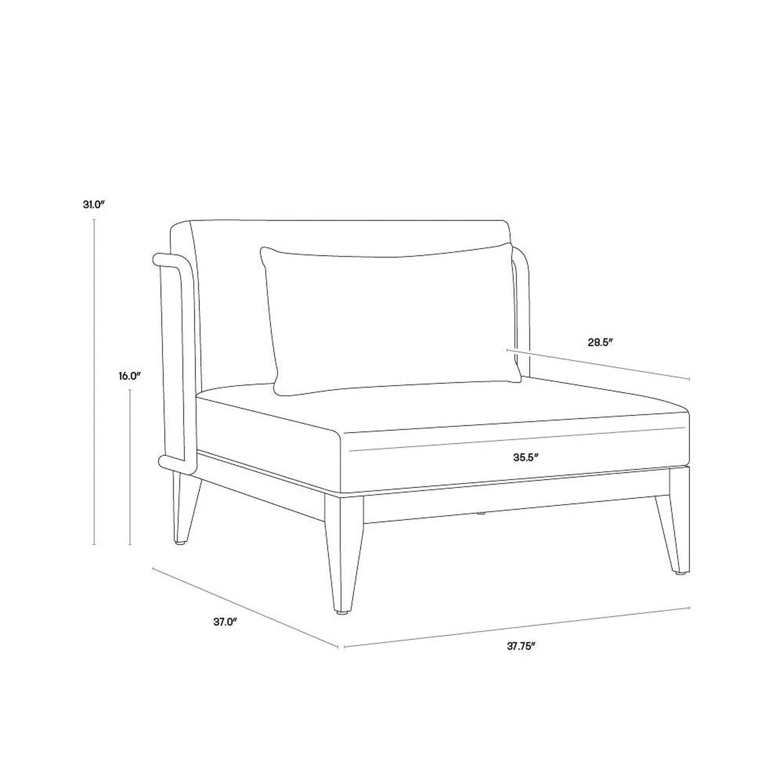Sunpan Ibiza Armless Chair Clearance - Image 10
