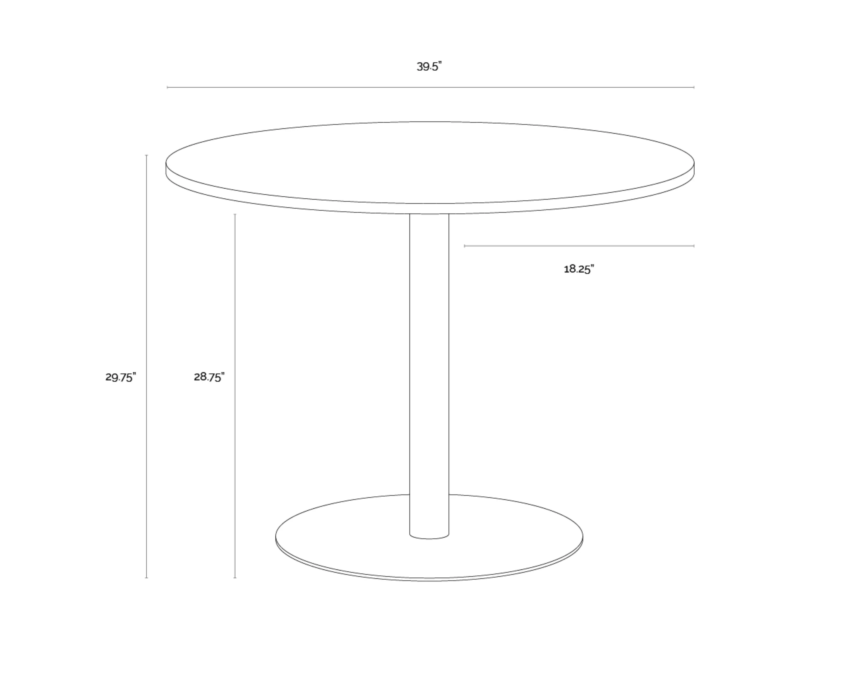 Sunpan Iska Bistro Table - Round - 39.5" - Image 5
