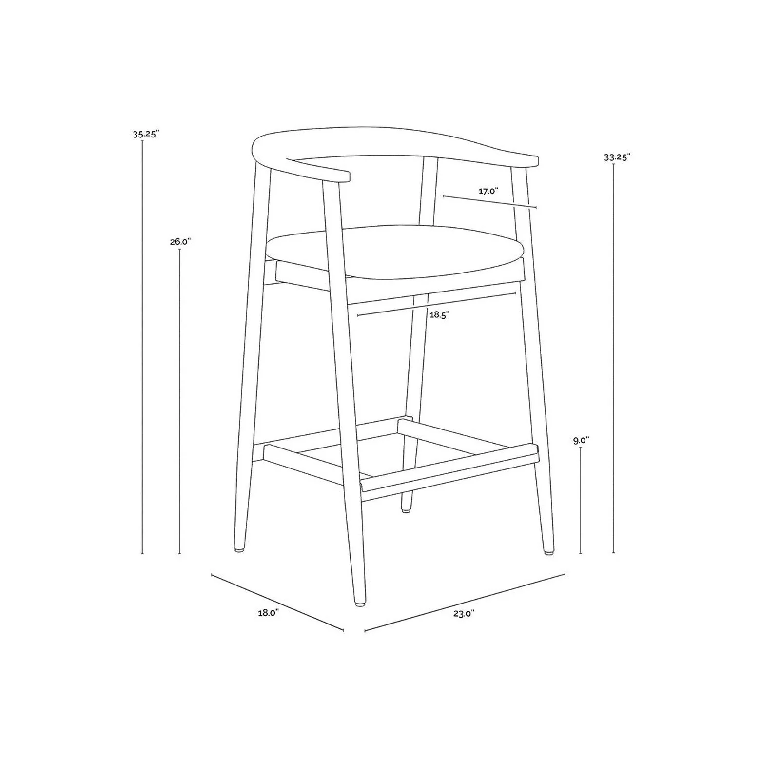 Sunpan Jeremy Counter Stool - Image 17