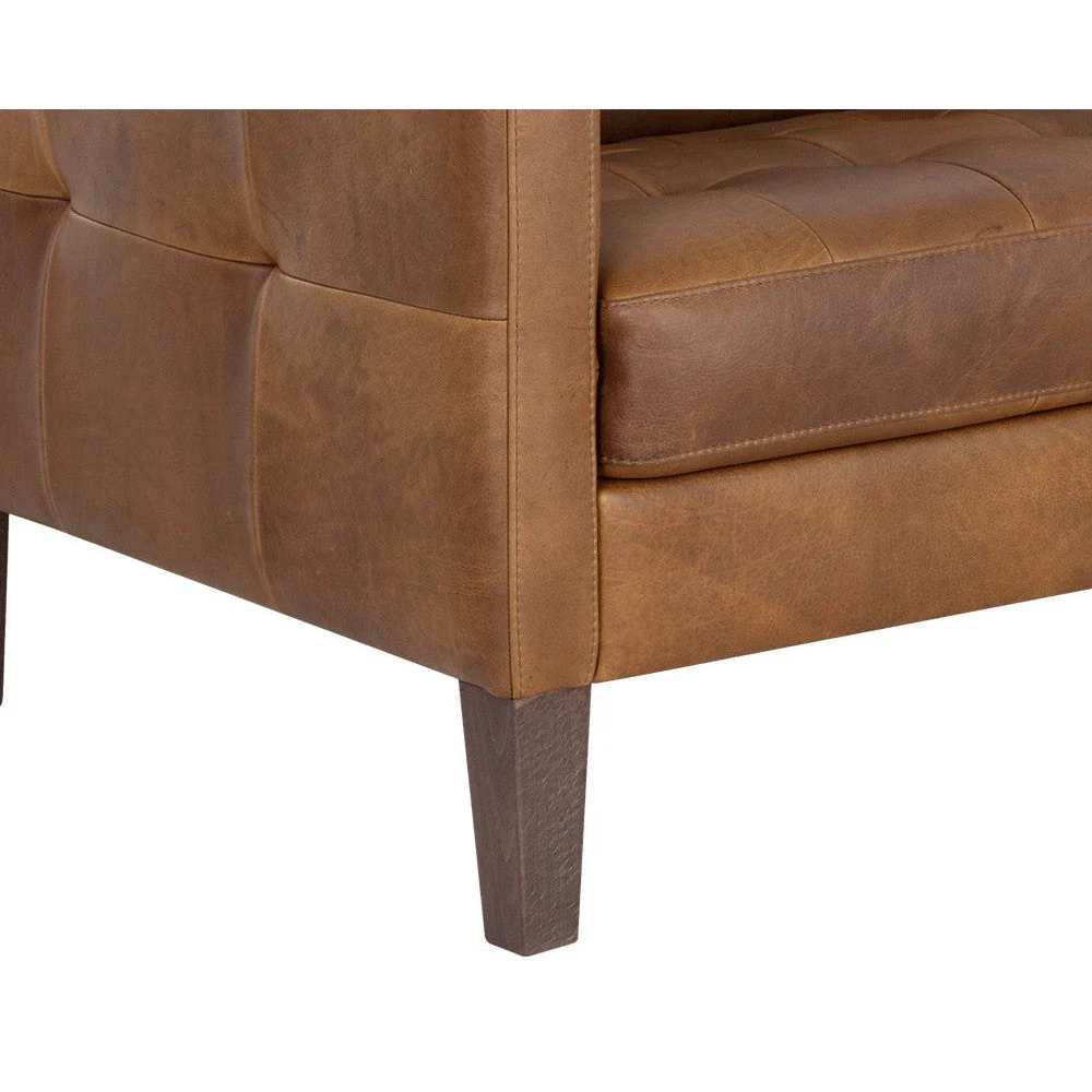 Sunpan Karmelo Sofa - Cognac Leather Clearance - Image 3