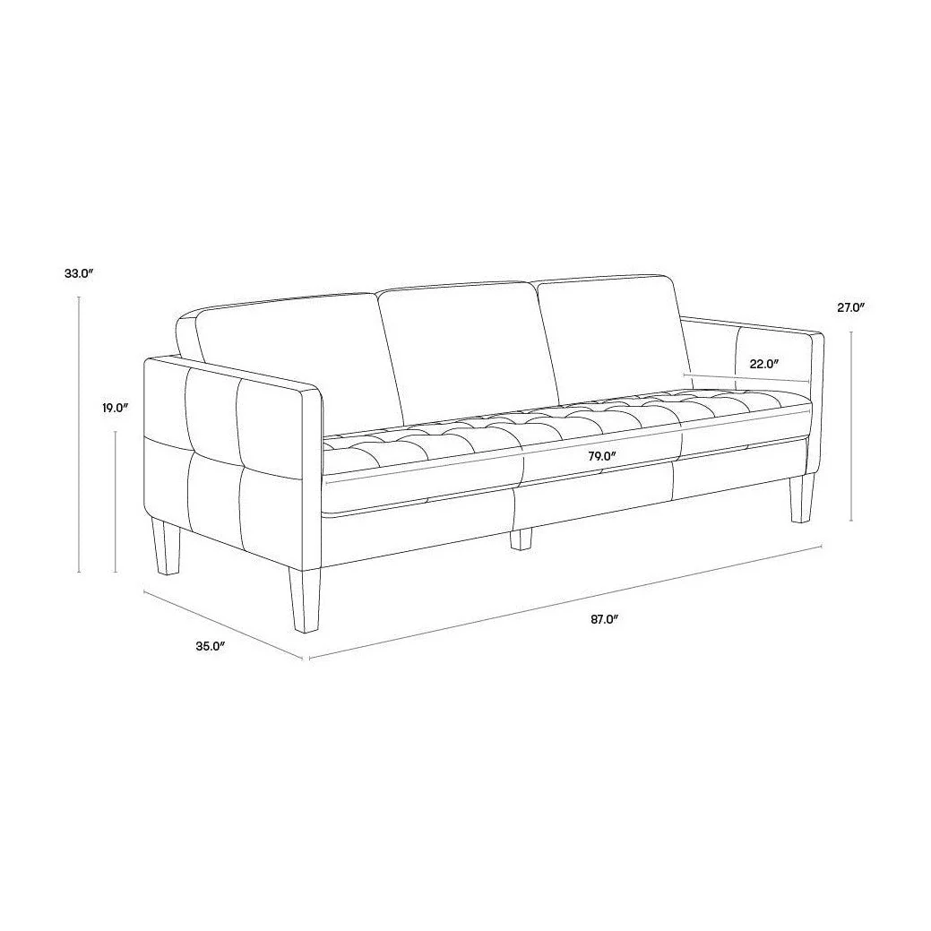 Sunpan Karmelo Sofa - Cognac Leather Clearance - Image 4