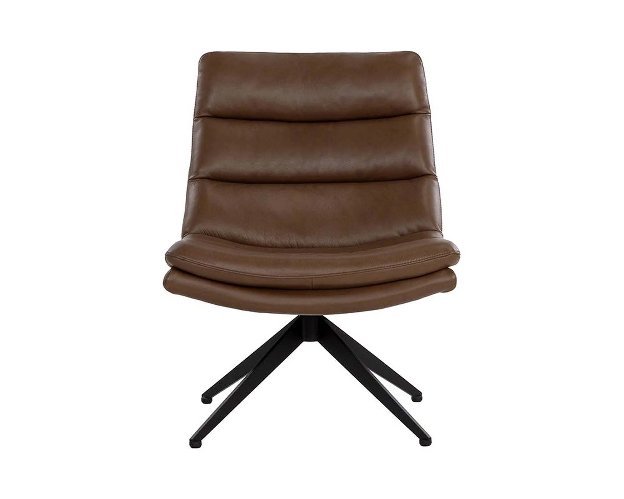 Sunpan Keller Swivel Lounge Chair - Missouri Mahogany Leather Clearance - Image 2