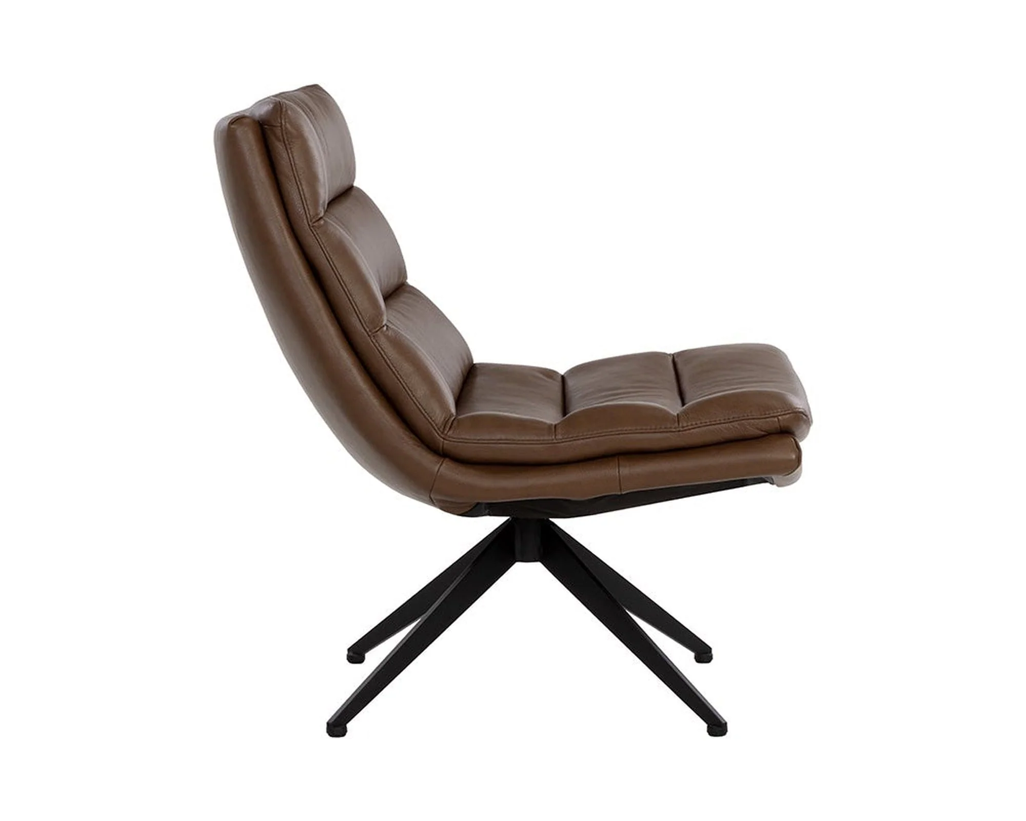 Sunpan Keller Swivel Lounge Chair - Missouri Mahogany Leather Clearance - Image 3