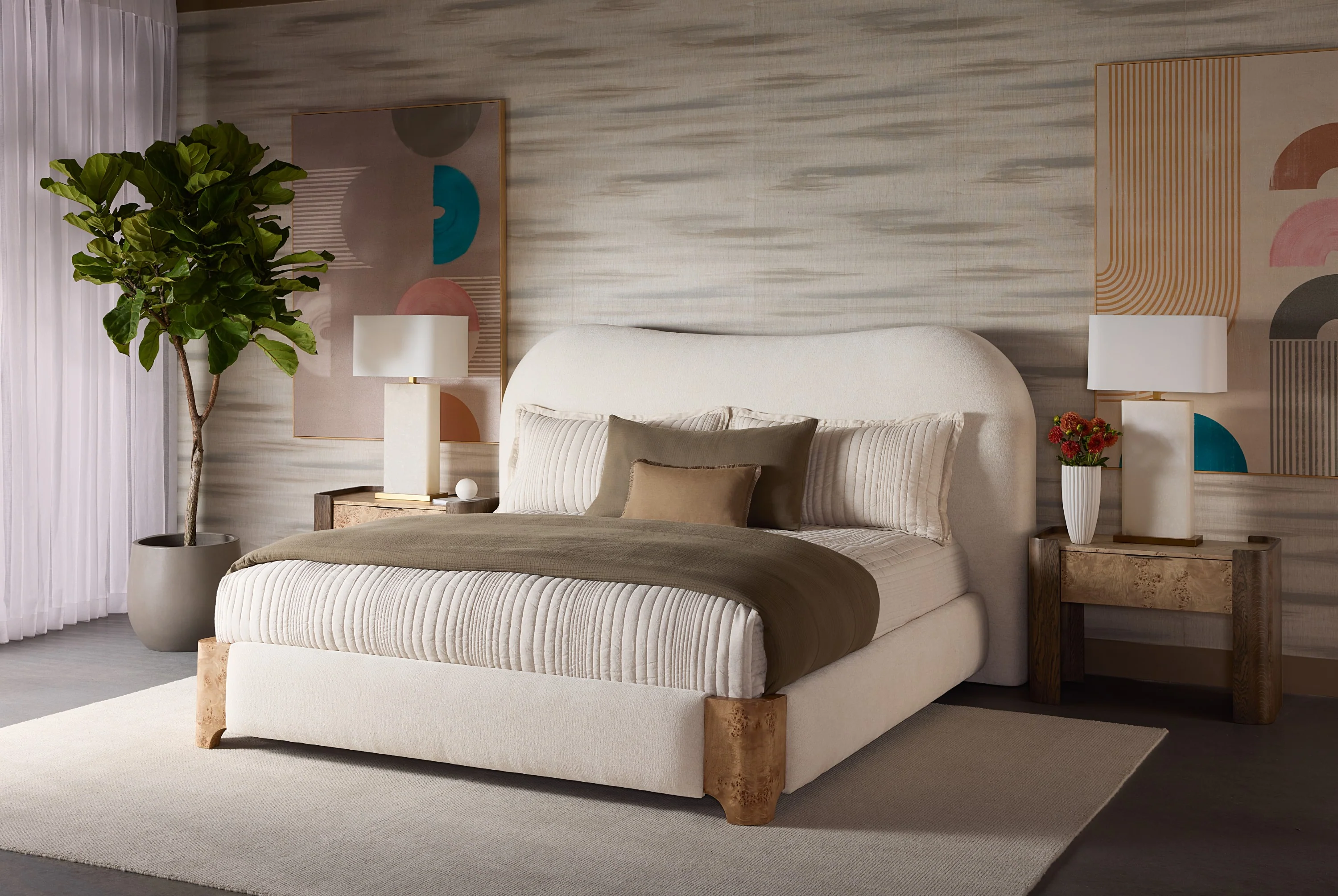 Sunpan Knowles Bed - King - Eclipse White - Image 2