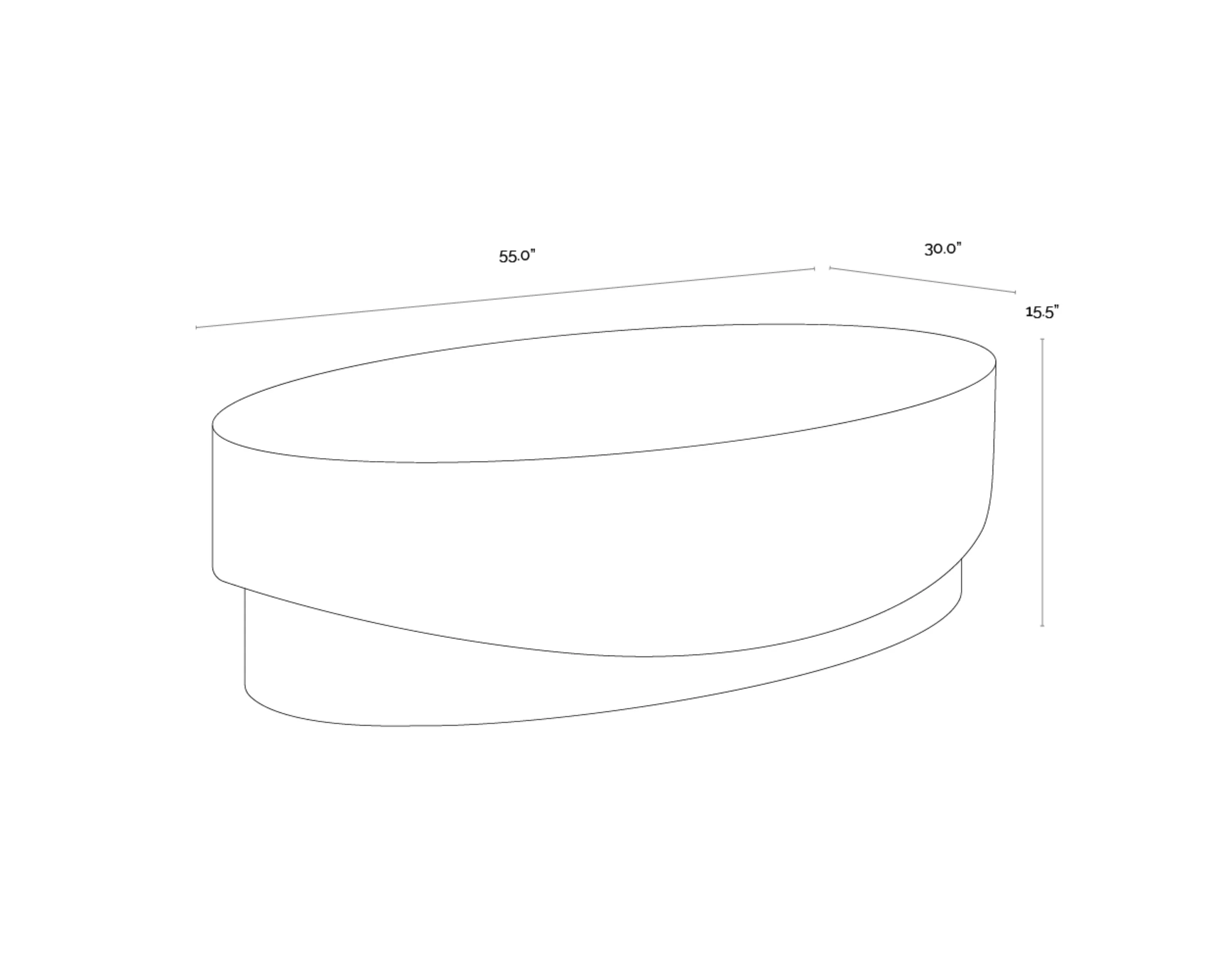 Sunpan Leda Coffee Table - Oval - Image 6