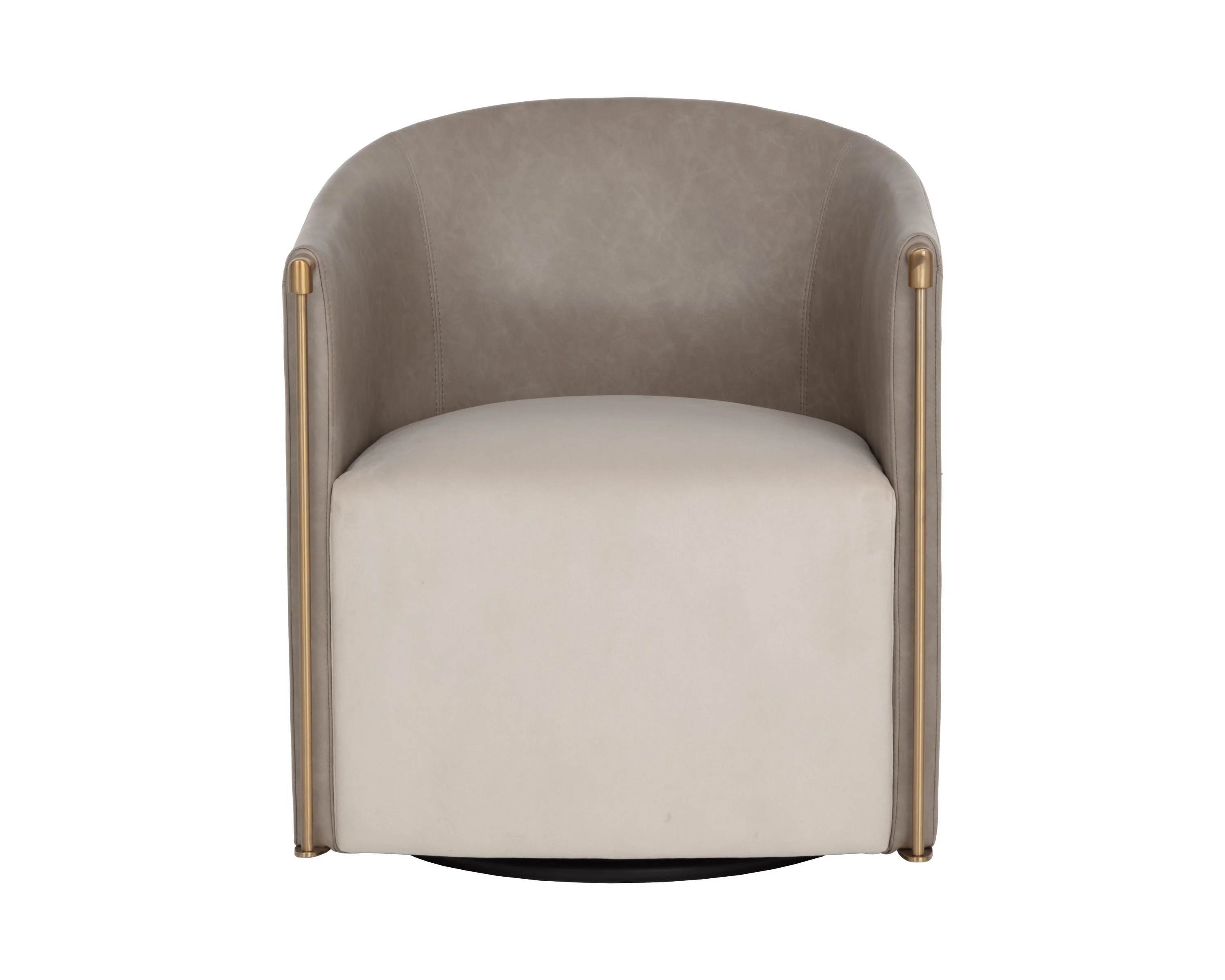 Sunpan Leontine Swivel Lounge Chair - Meg Taupe / Ivanhoe Mineral - Image 2