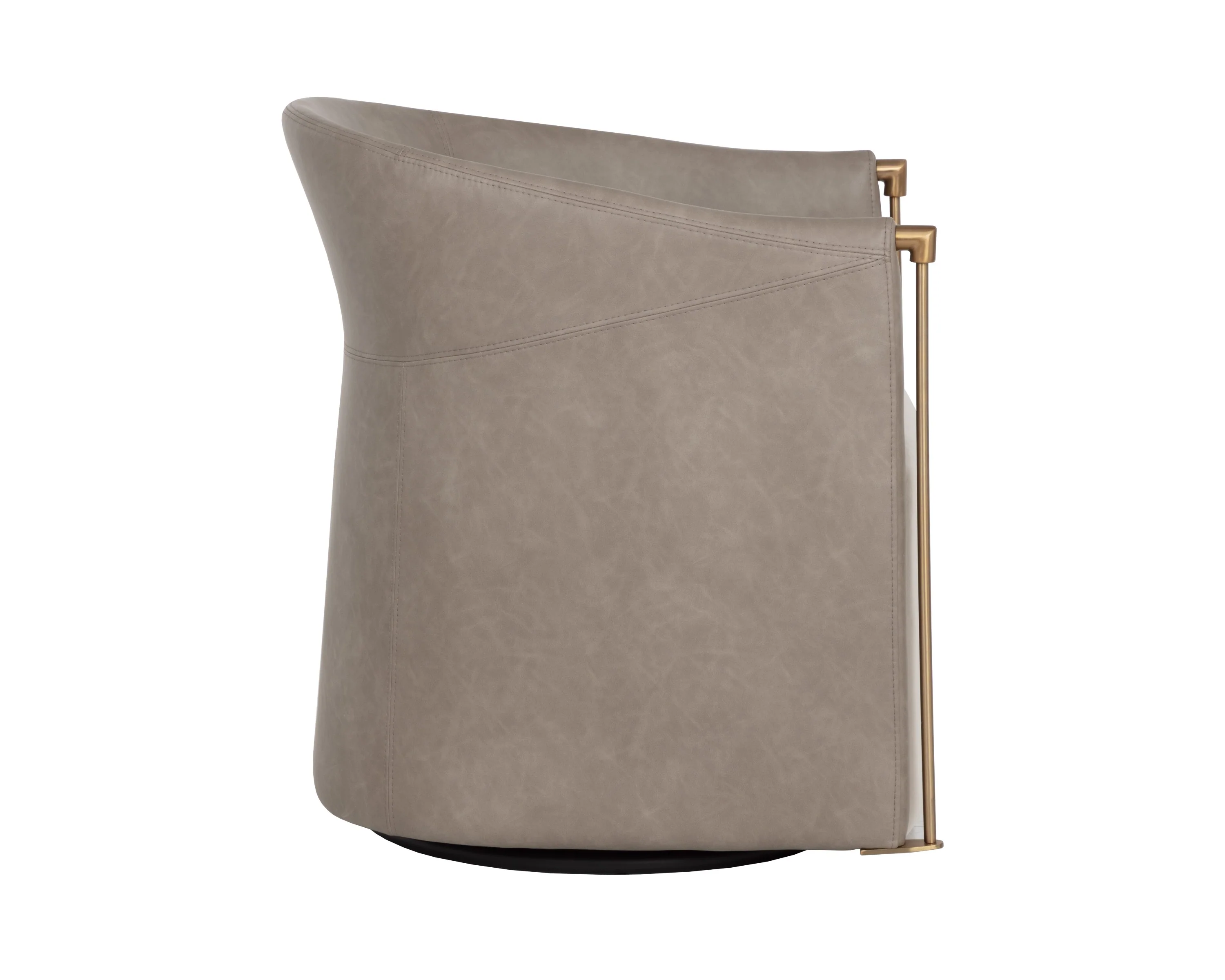 Sunpan Leontine Swivel Lounge Chair - Meg Taupe / Ivanhoe Mineral - Image 3