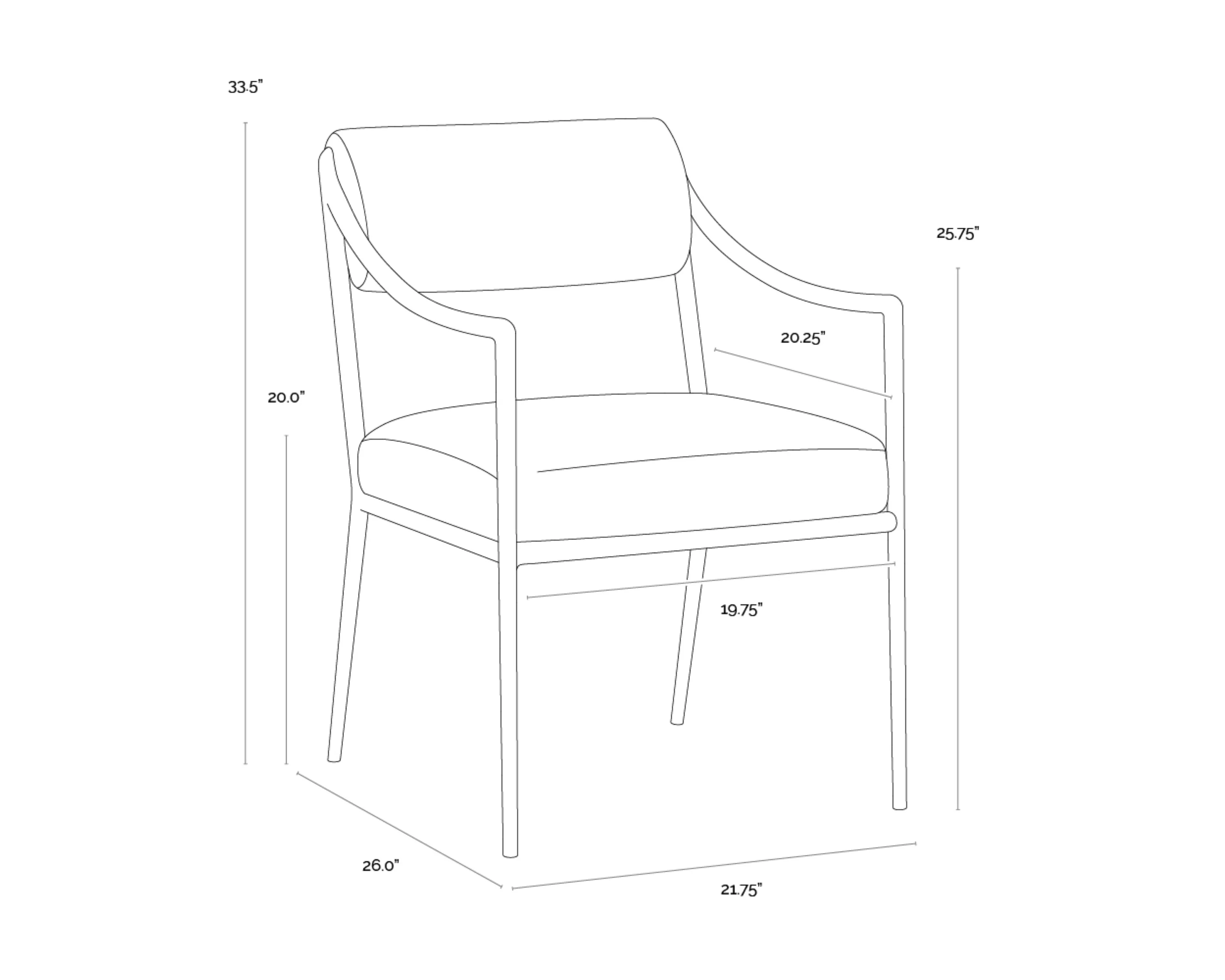 Sunpan Leticia Dining Armchair - Geralt Linen - Image 6