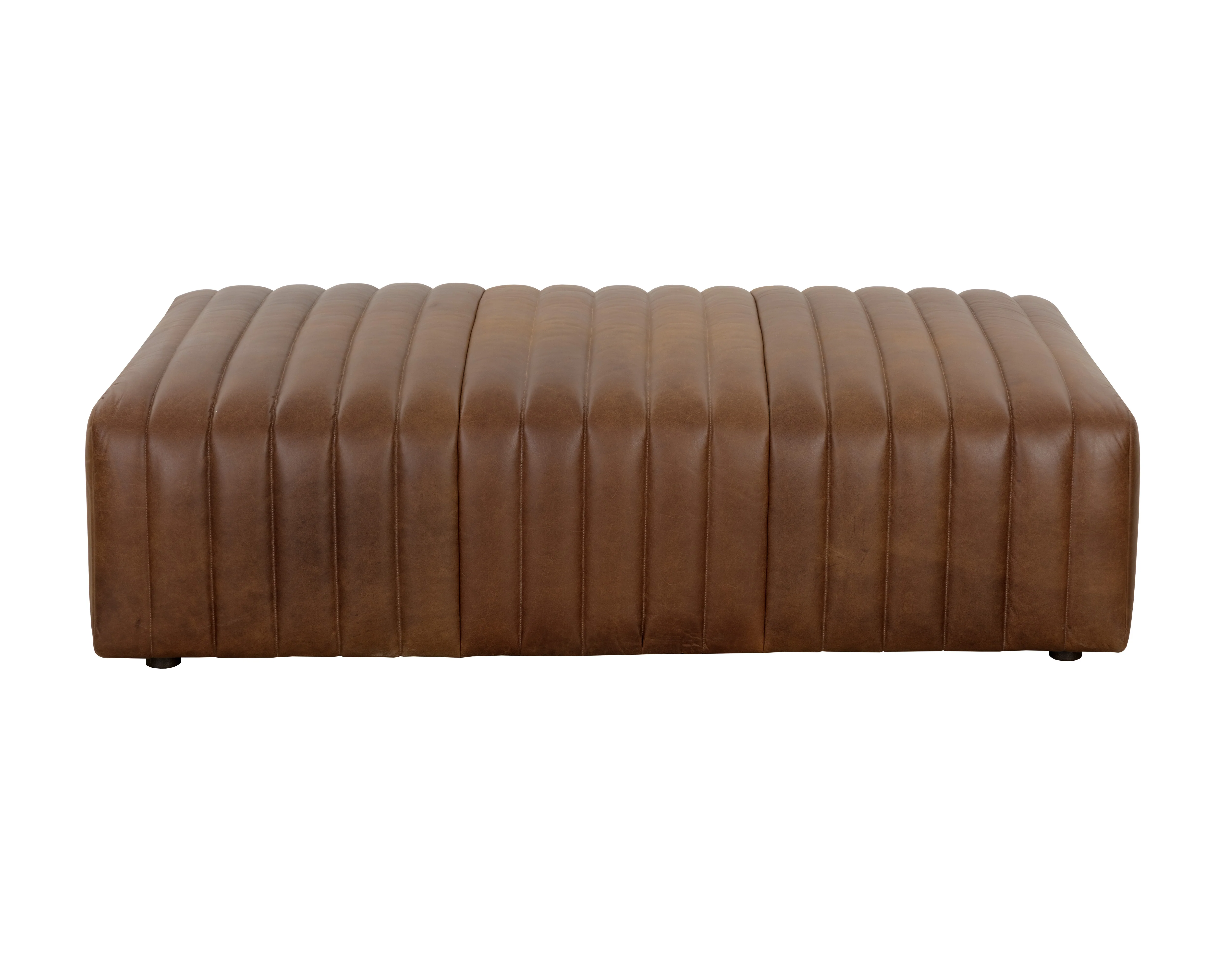 Sunpan Lewin Ottoman - Rectangular - Lucia Tobacco Leather - Image 3