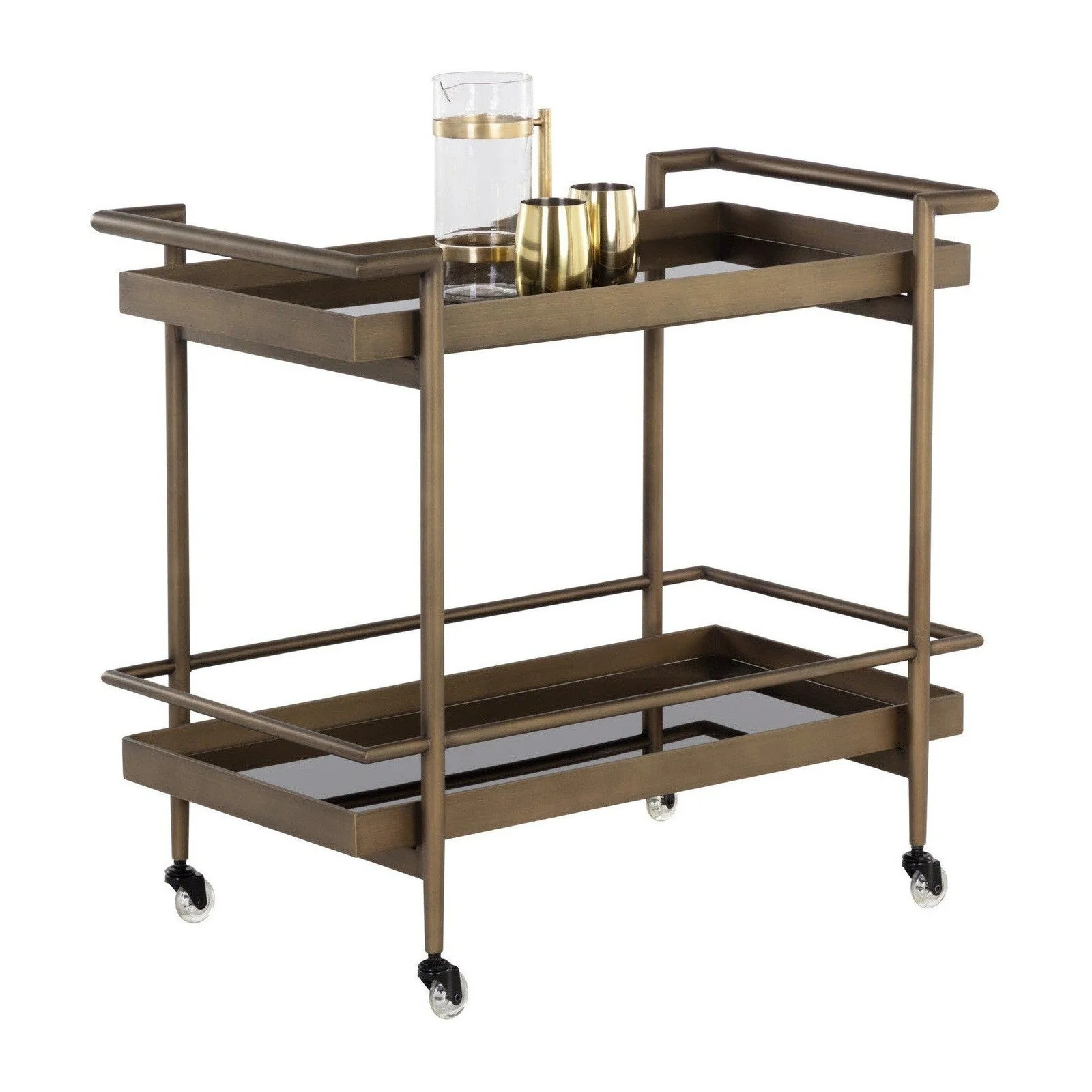 Sunpan Livingston Bar Cart - Antique Brass - Image 3