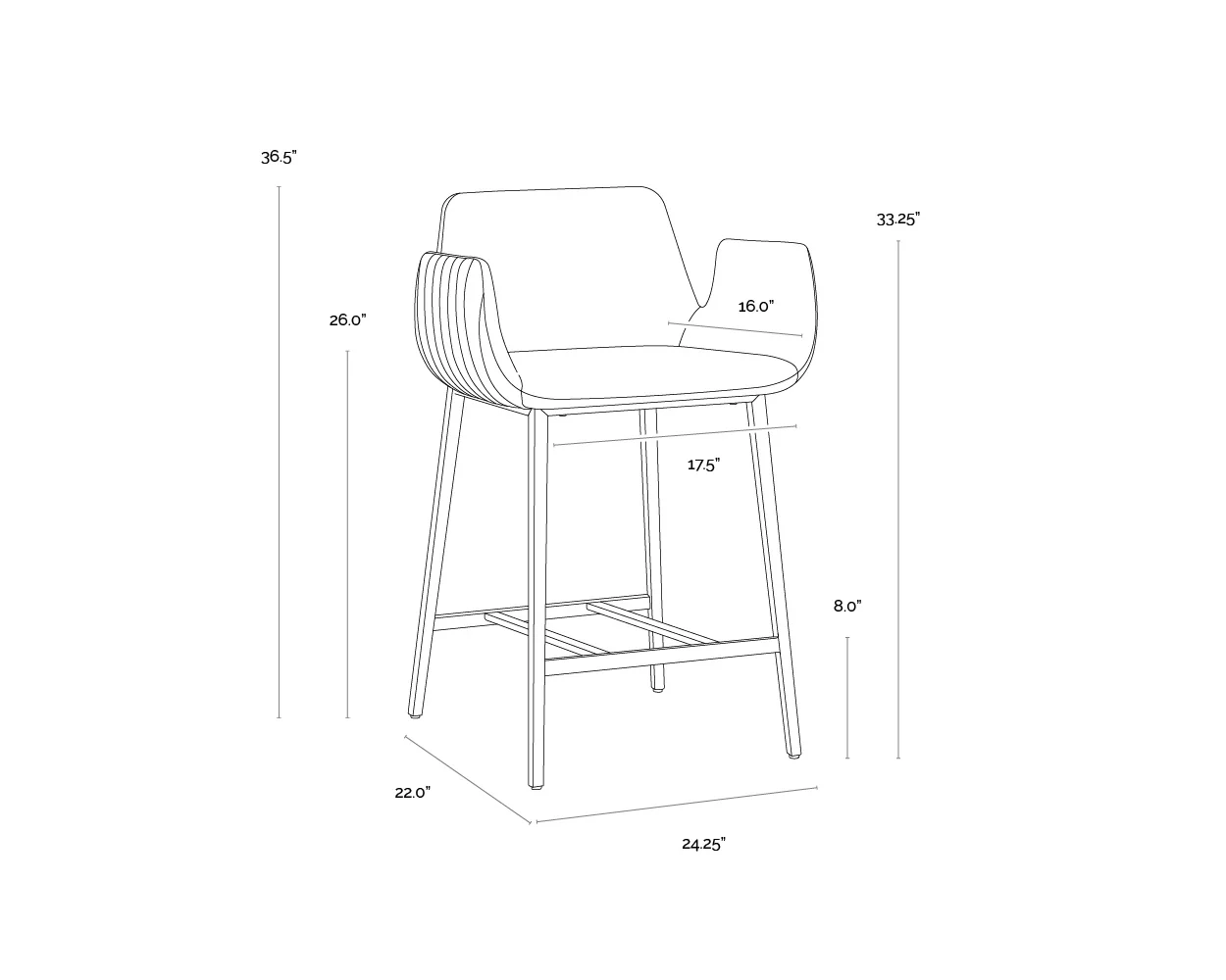 Sunpan Lucano Counter Stool - Image 15