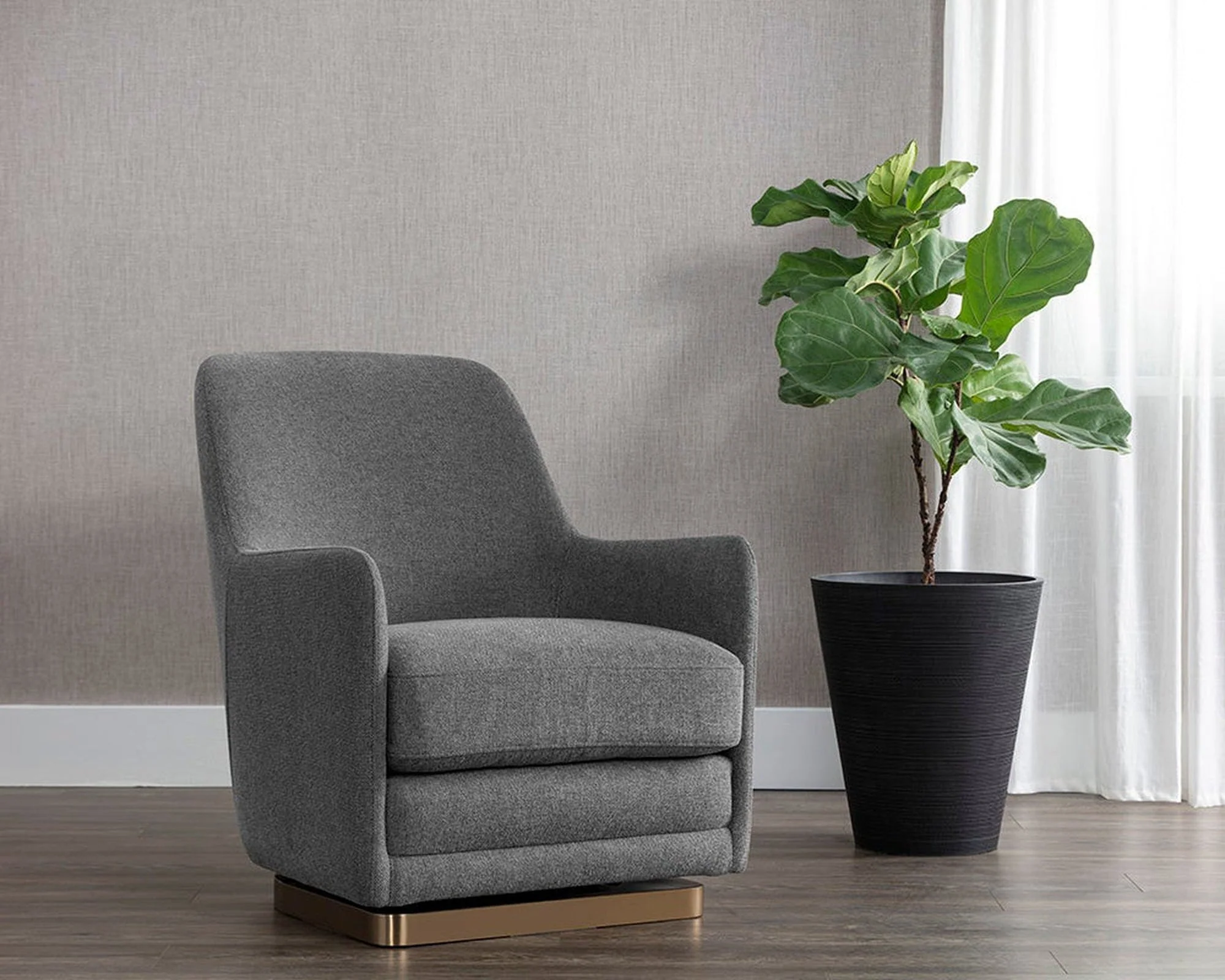 Sunpan Marcela Swivel Lounge Chair - Belfast Koala Grey Clearance - Image 7