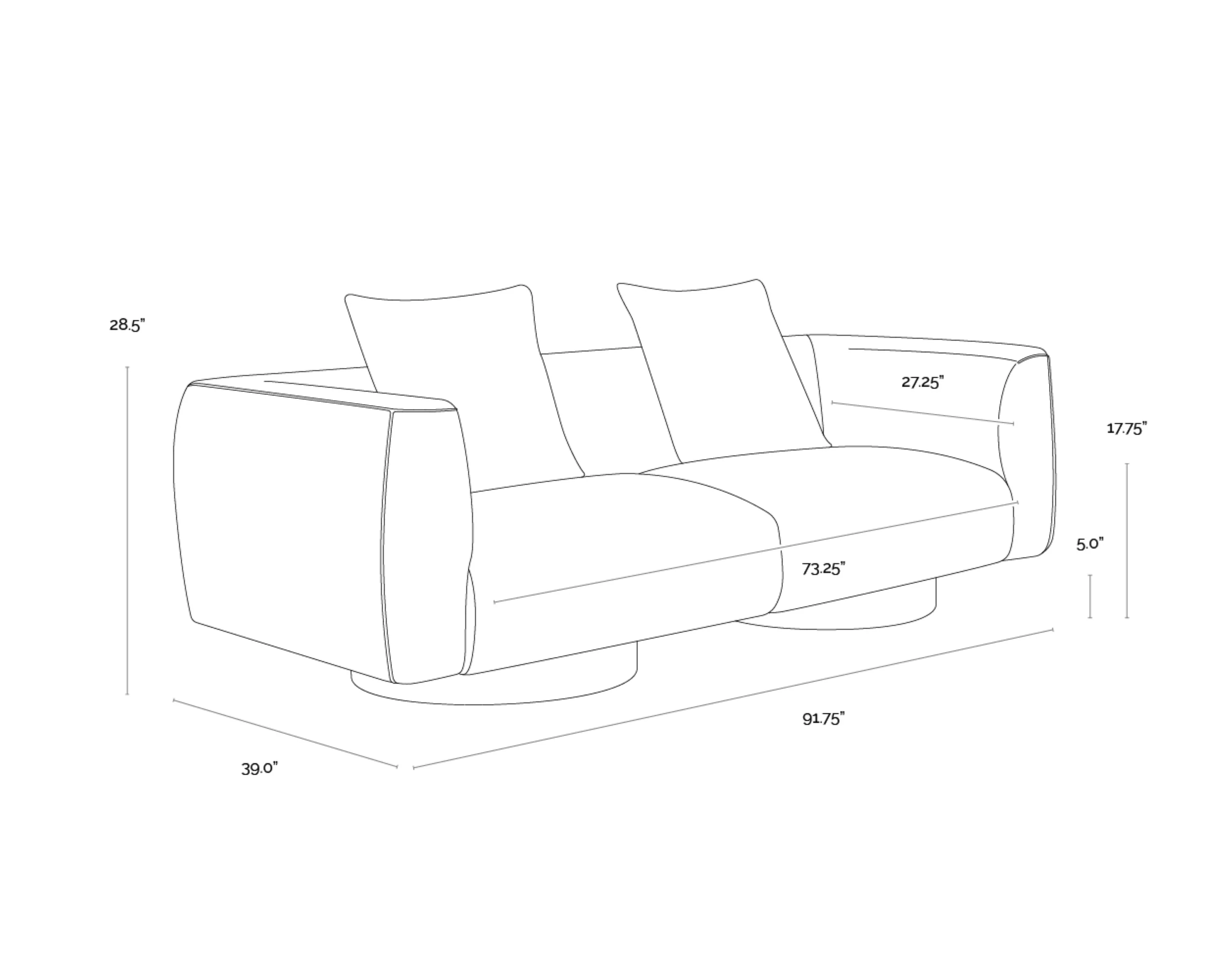 Sunpan Mattis Sofa - Santa Cruz Oatmeal - Image 9