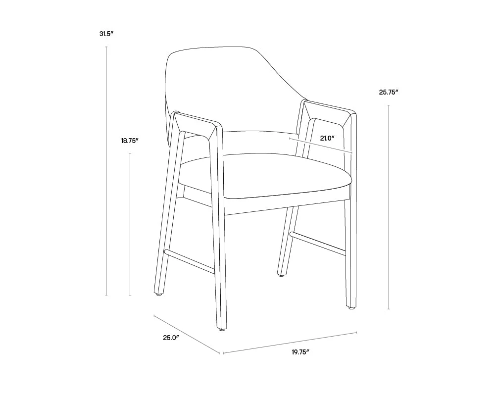 Sunpan Milton Dining Armchair - Image 10