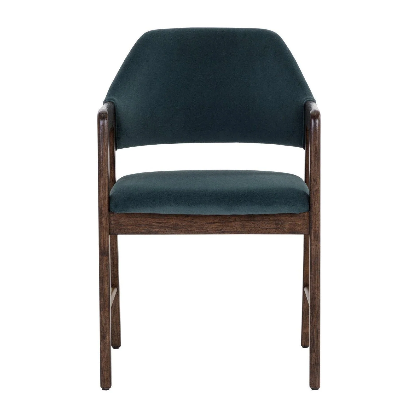 Sunpan Milton Dining Armchair - Smoke Acacia - Meg Dusty Teal - Image 2