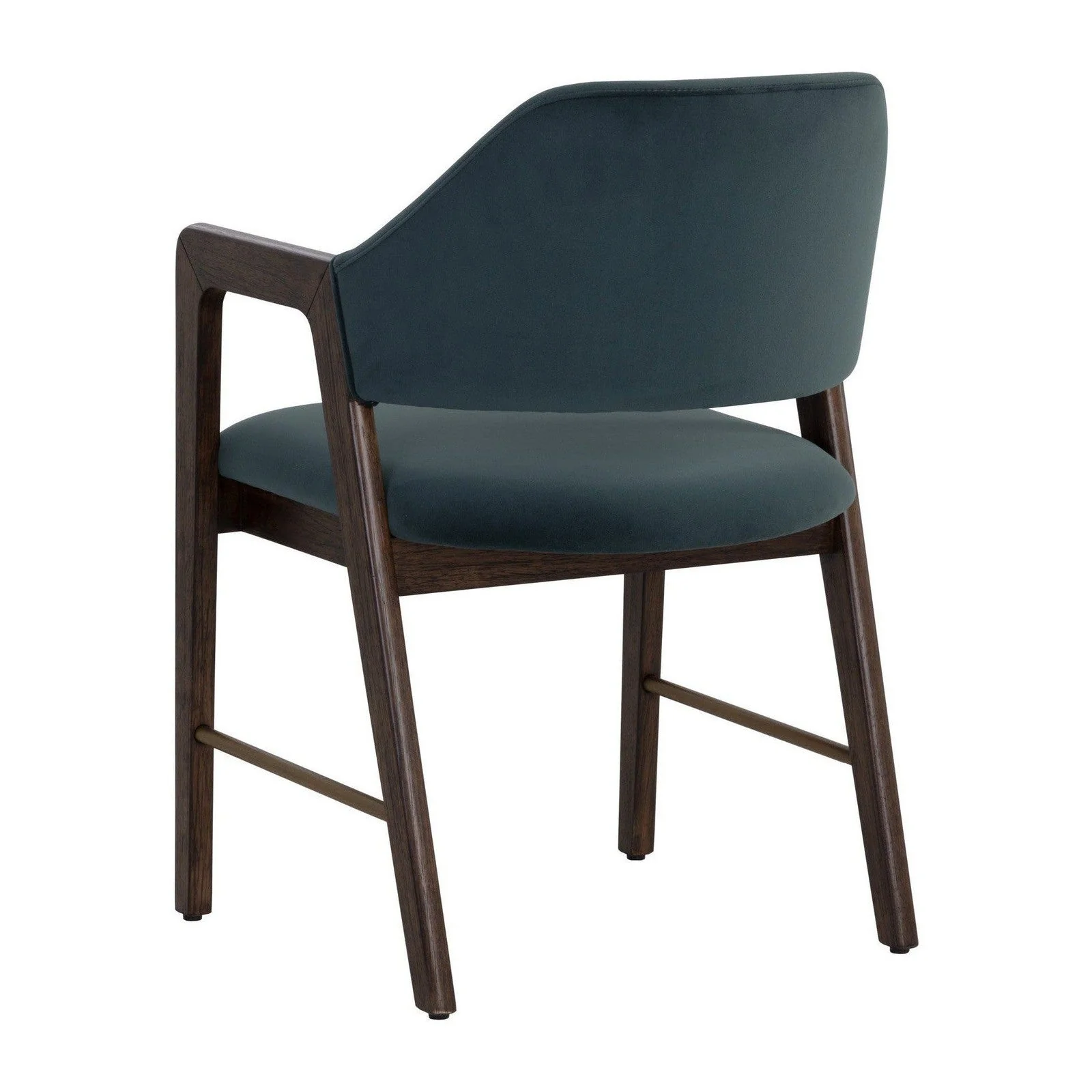 Sunpan Milton Dining Armchair - Smoke Acacia - Meg Dusty Teal - Image 3