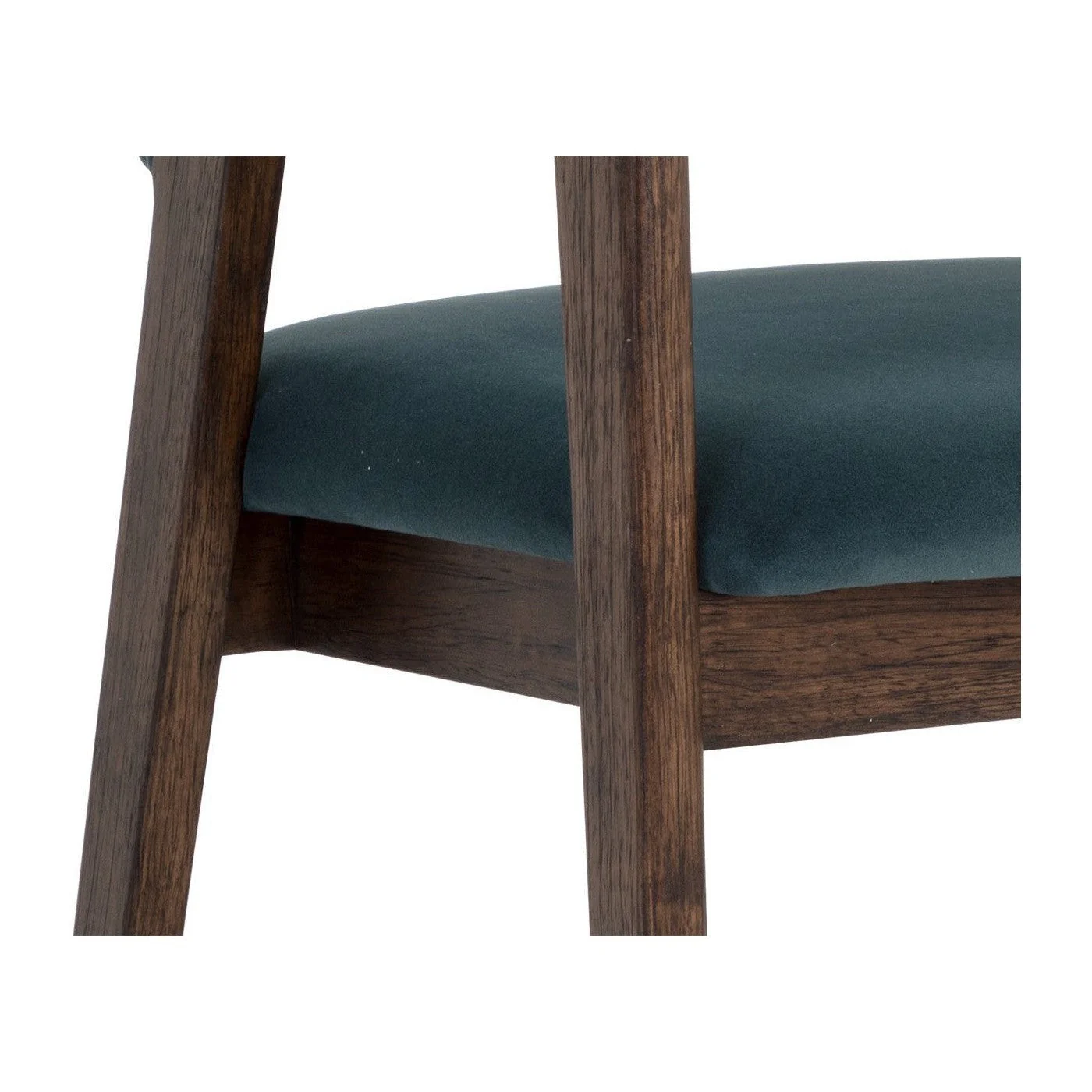 Sunpan Milton Dining Armchair - Smoke Acacia - Meg Dusty Teal - Image 4
