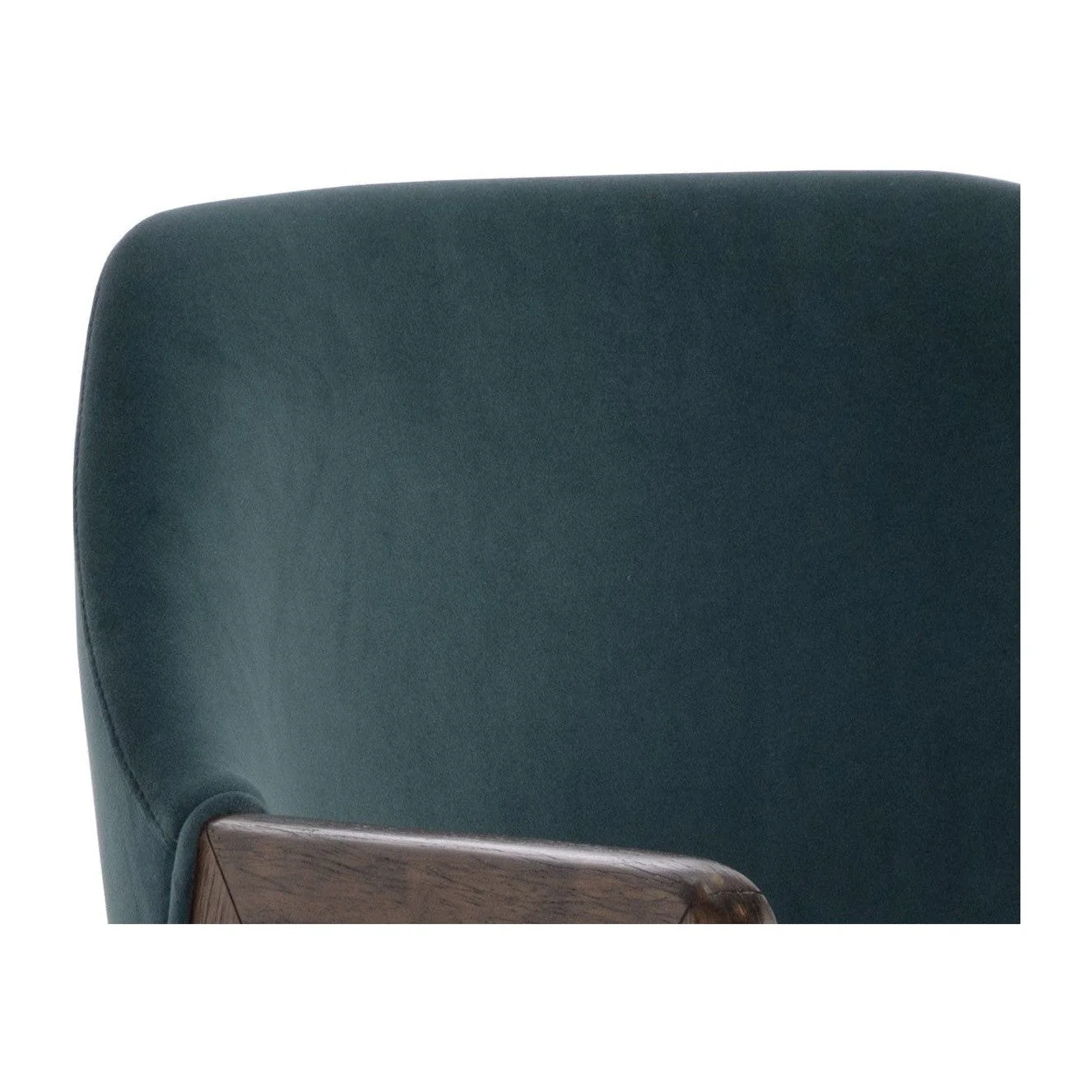 Sunpan Milton Dining Armchair - Smoke Acacia - Meg Dusty Teal - Image 5