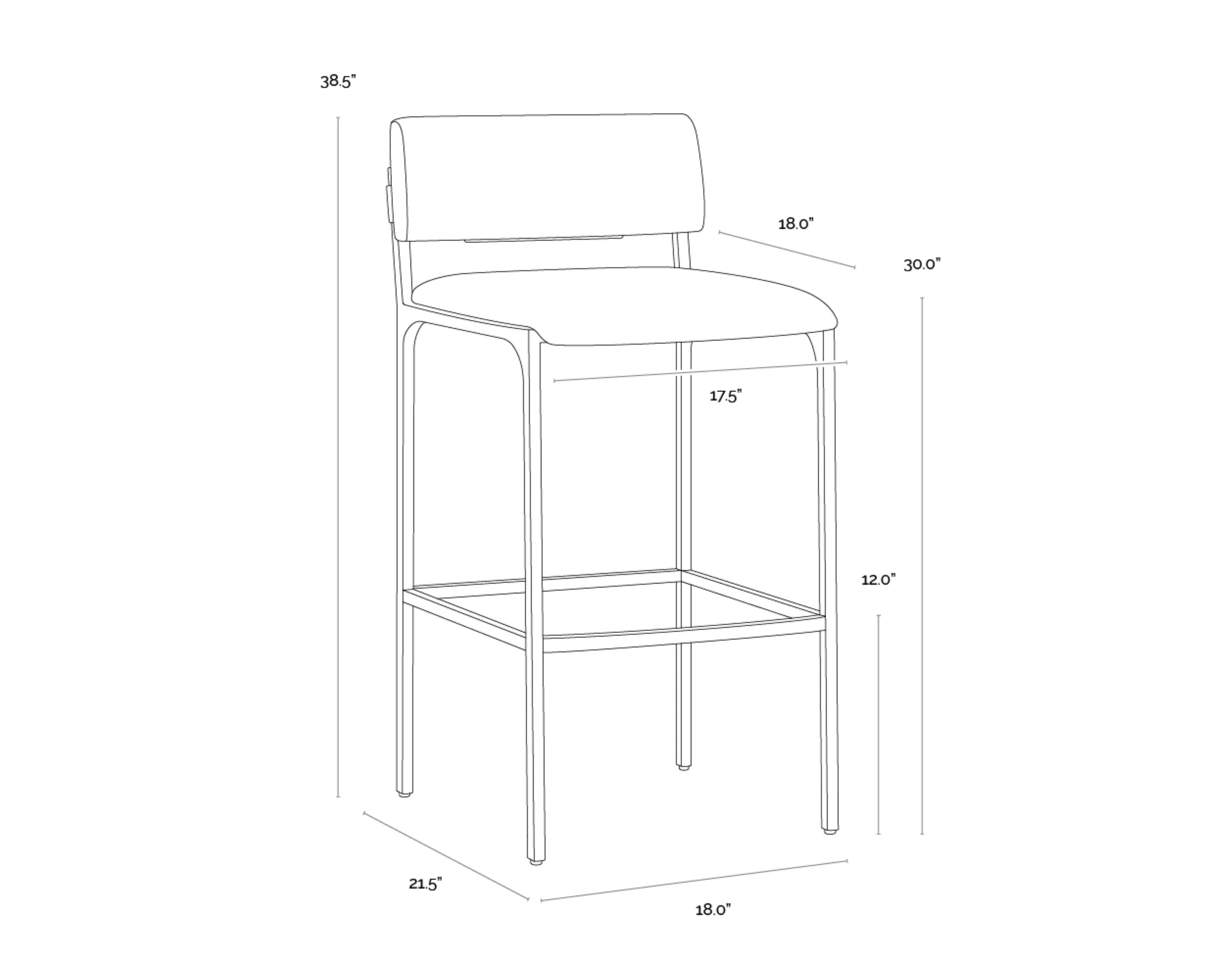 Sunpan Mori Barstool - Abbington Black - Image 6